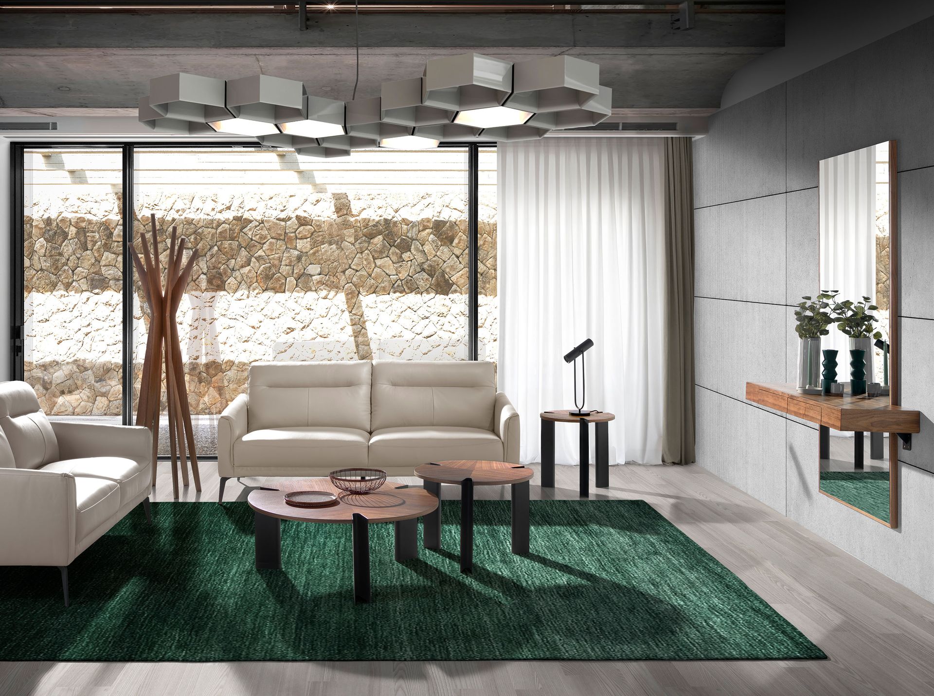 Espejo recibidor rectangular nogal - Imagen 4