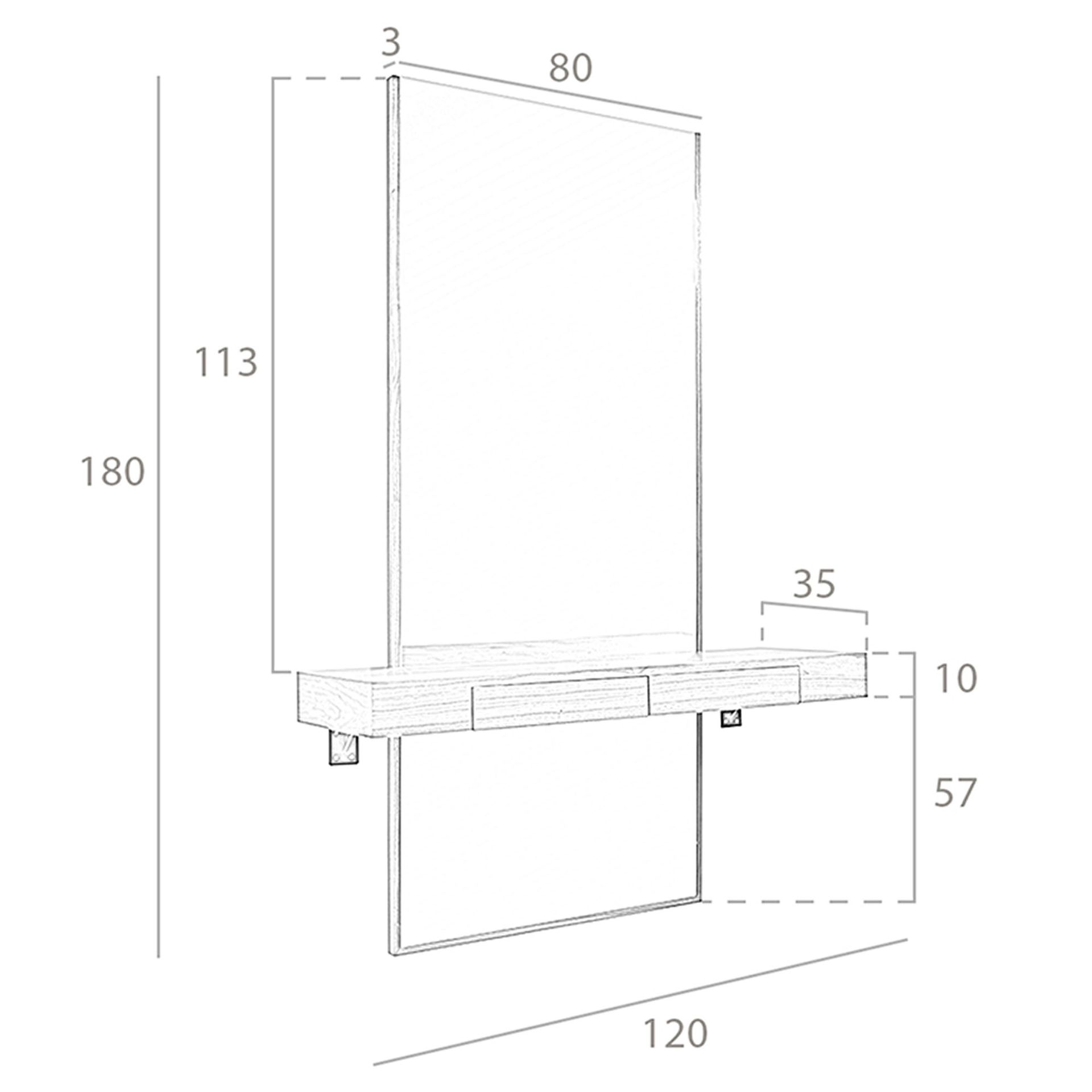 Espejo recibidor rectangular nogal - Imagen 9