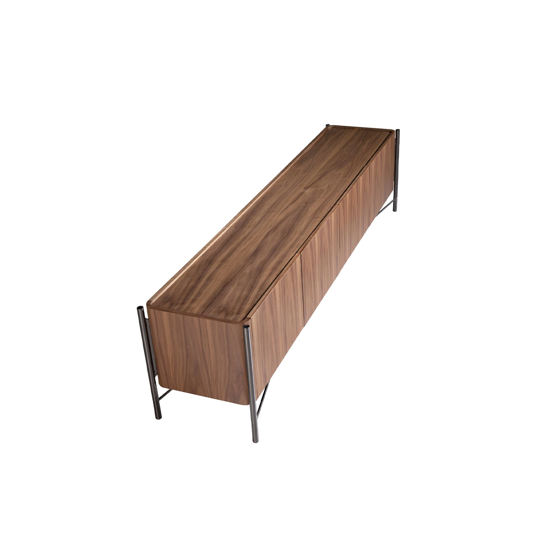 Mueble TV nogal y acero oscuro - Imagen 6