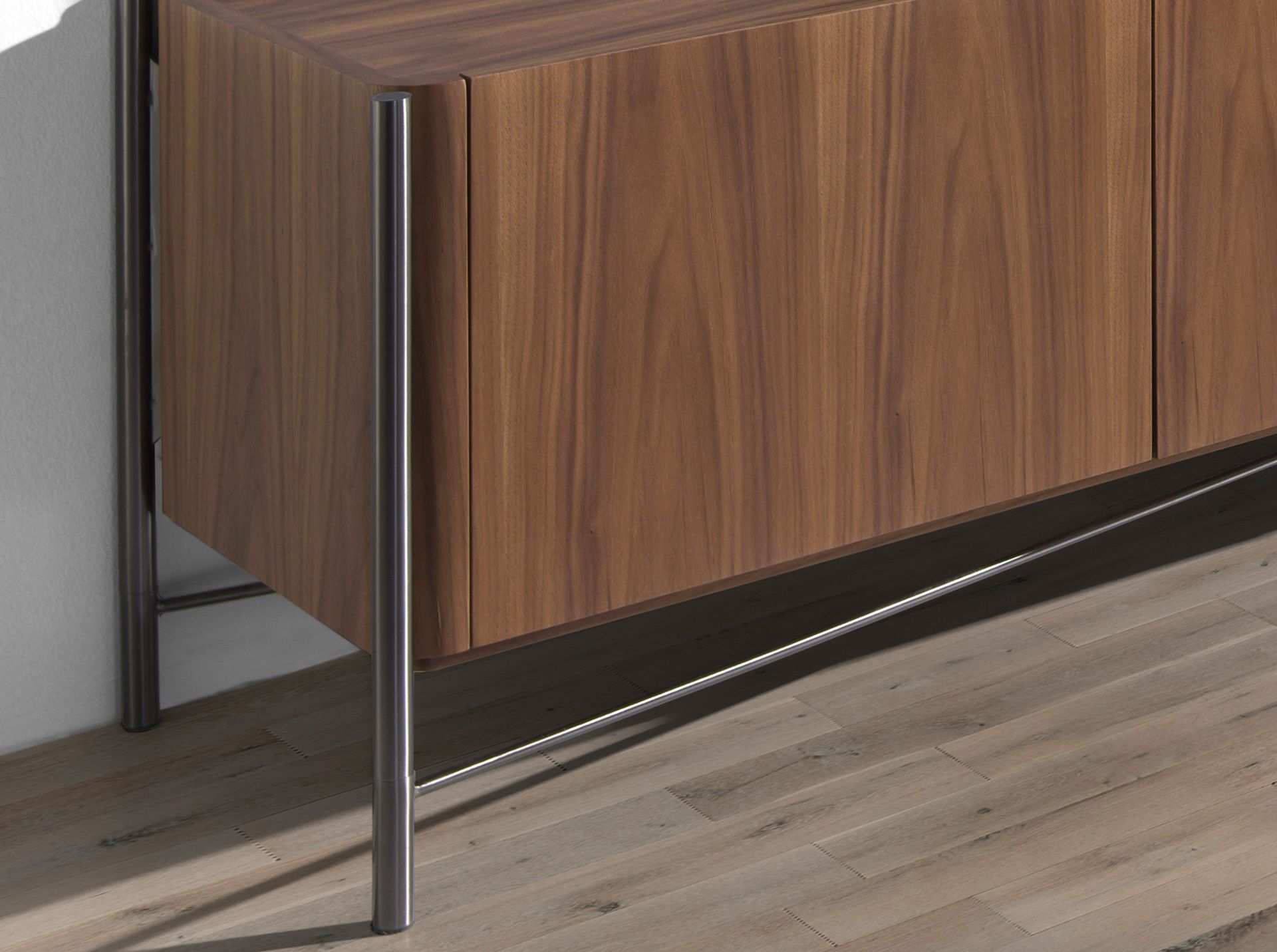 Mueble TV nogal y acero oscuro - Imagen 7