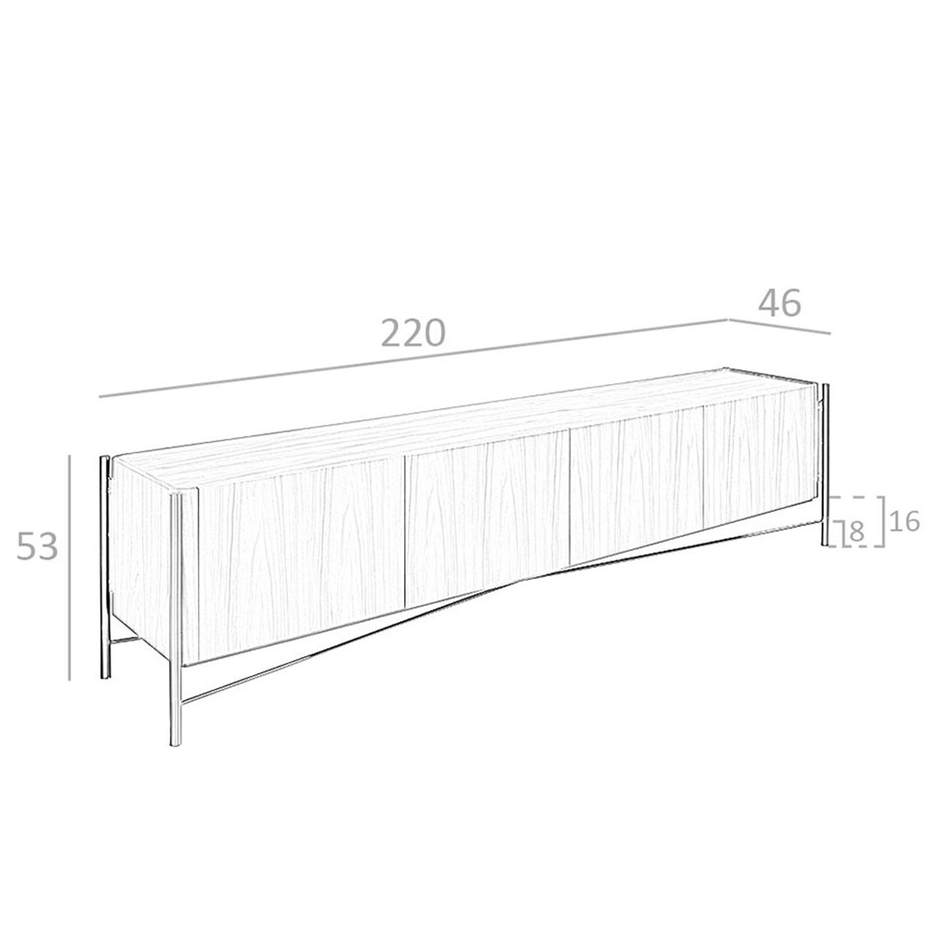 Mueble TV nogal y acero oscuro - Imagen 8