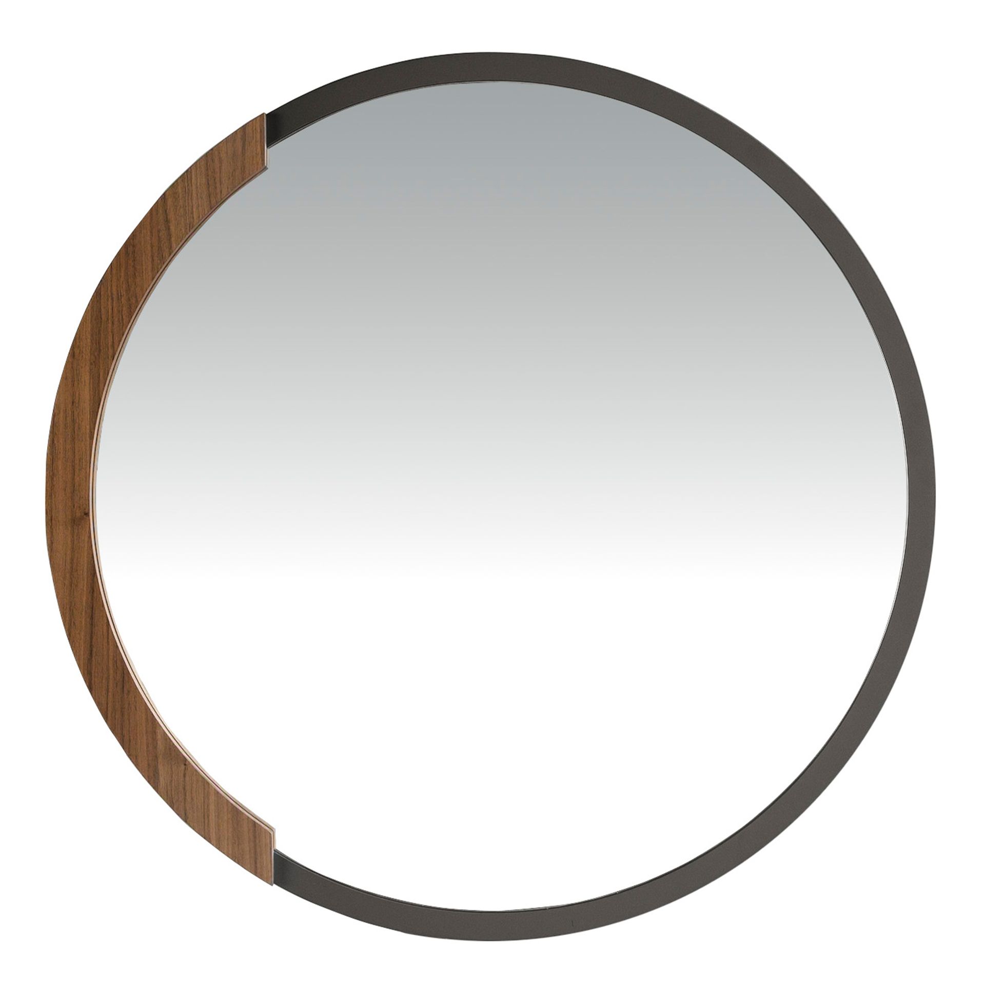 Espejo pared redondo acero negro - Imagen 2