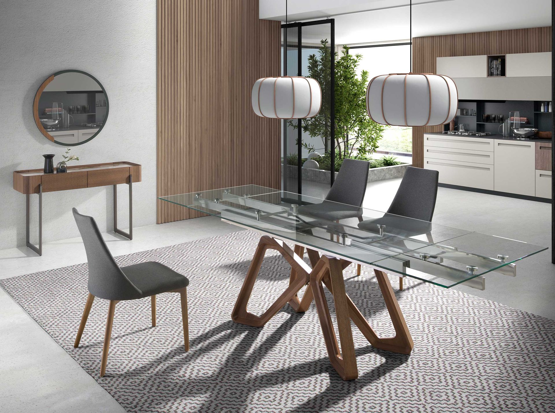 Espejo pared redondo acero negro - Imagen 4