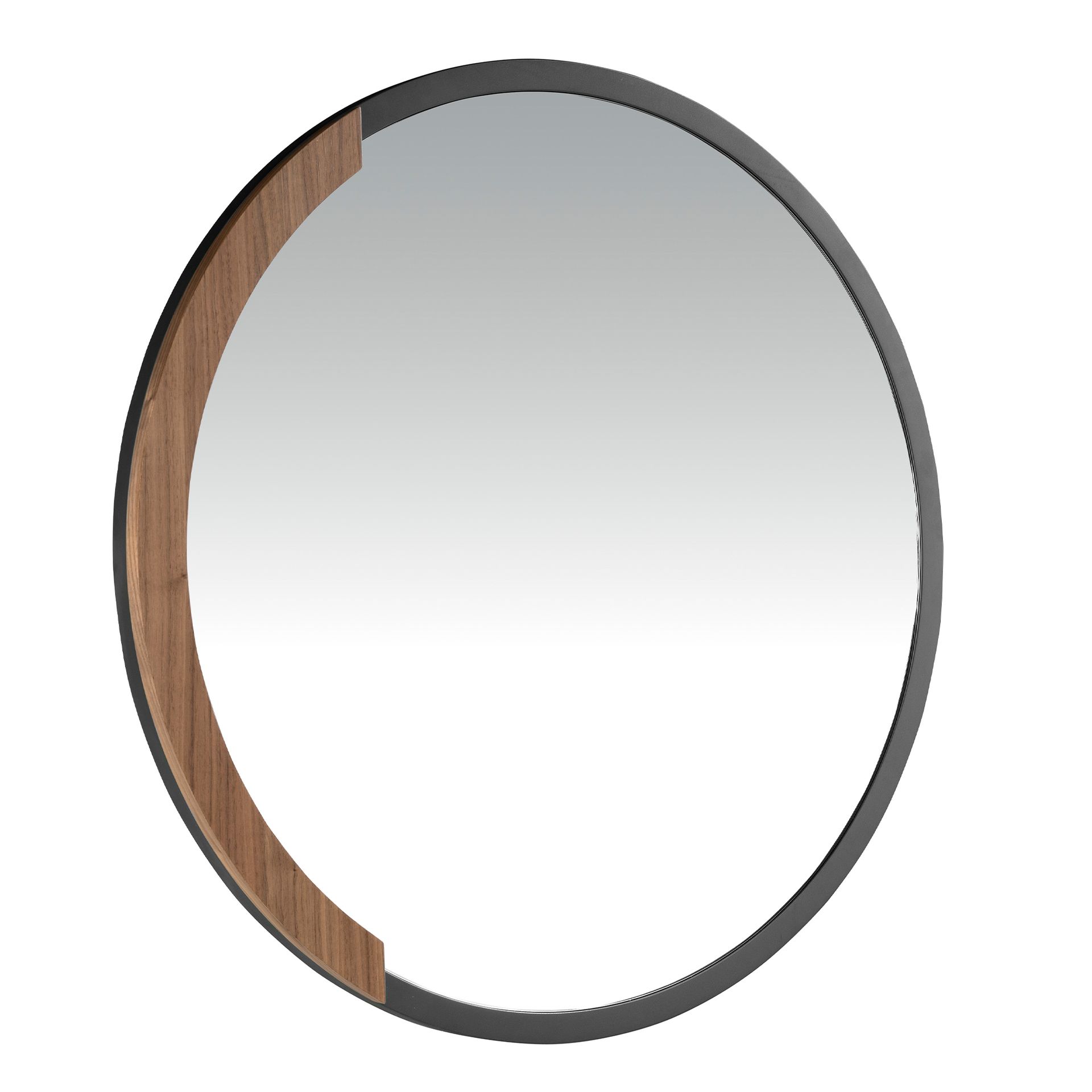 Espejo pared redondo acero negro Angel Cerdá