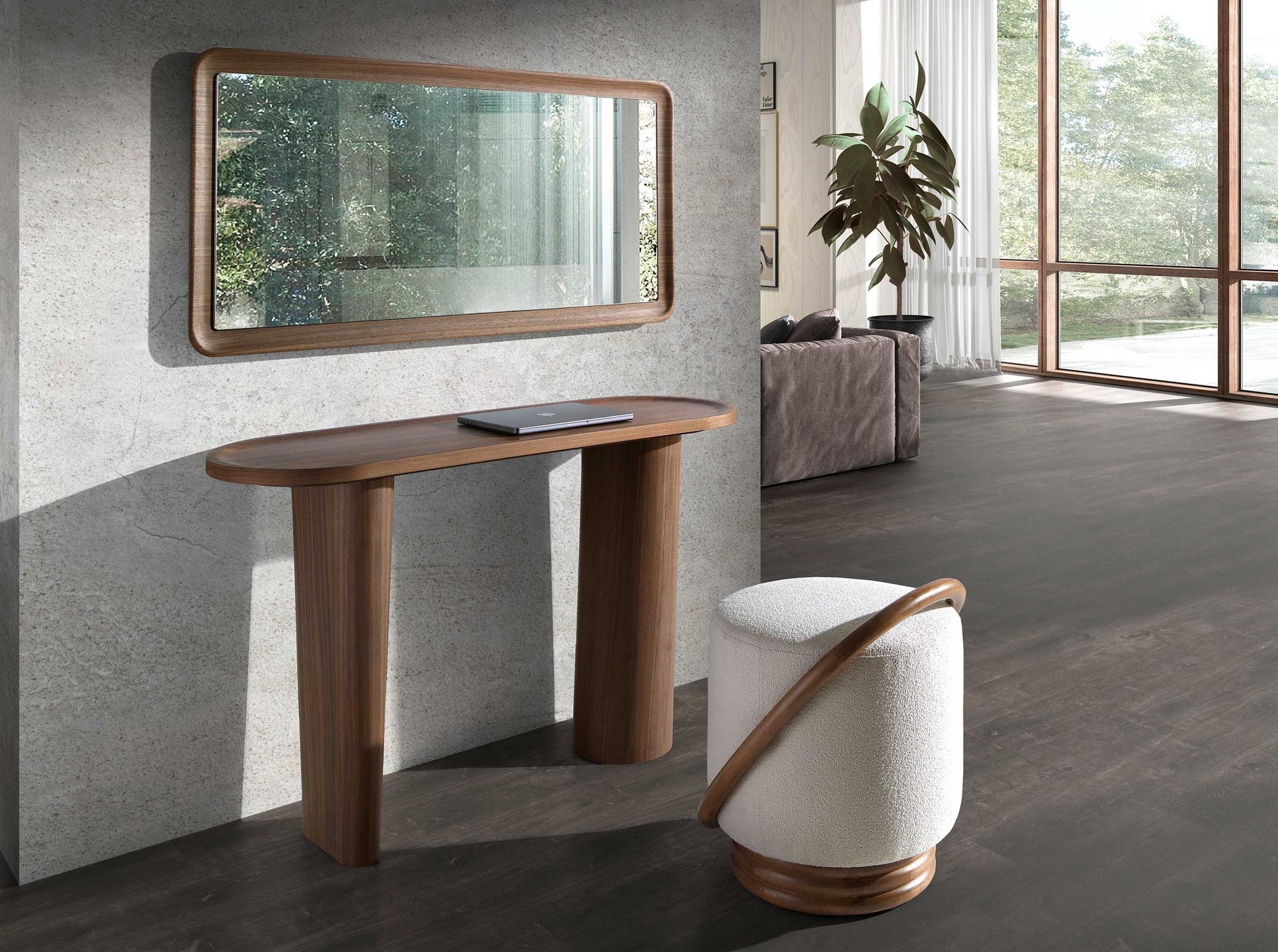 Espejo pared rectangular nogal - Imagen 3