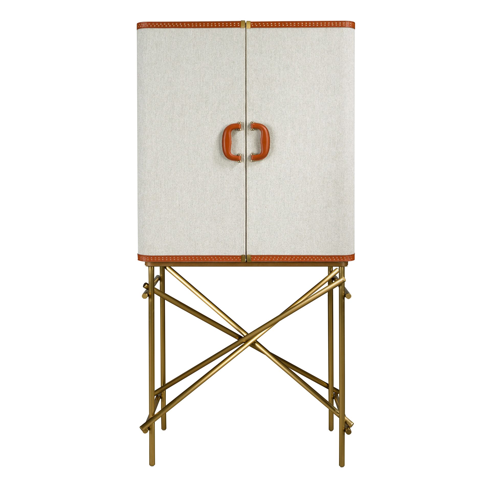 nogal y acero pulido dorado Angel Cerdá