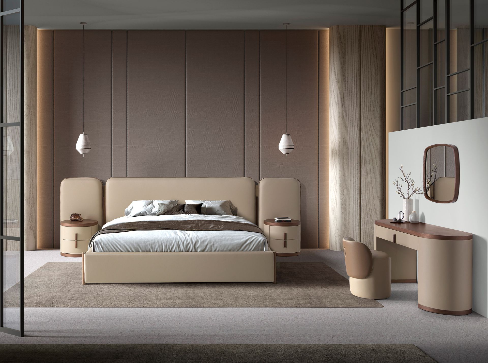 Espejo pared cuadrado nogal - Imagen 5