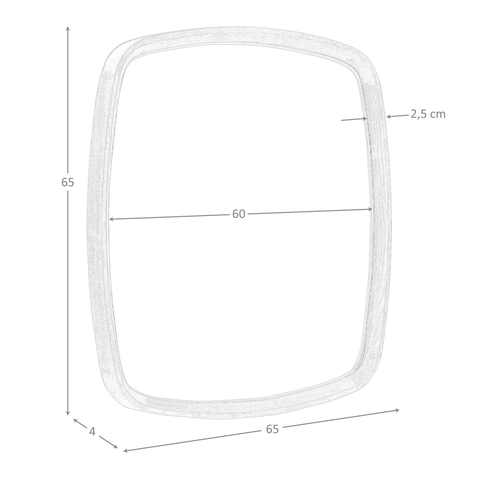 Espejo pared cuadrado nogal - Imagen 9