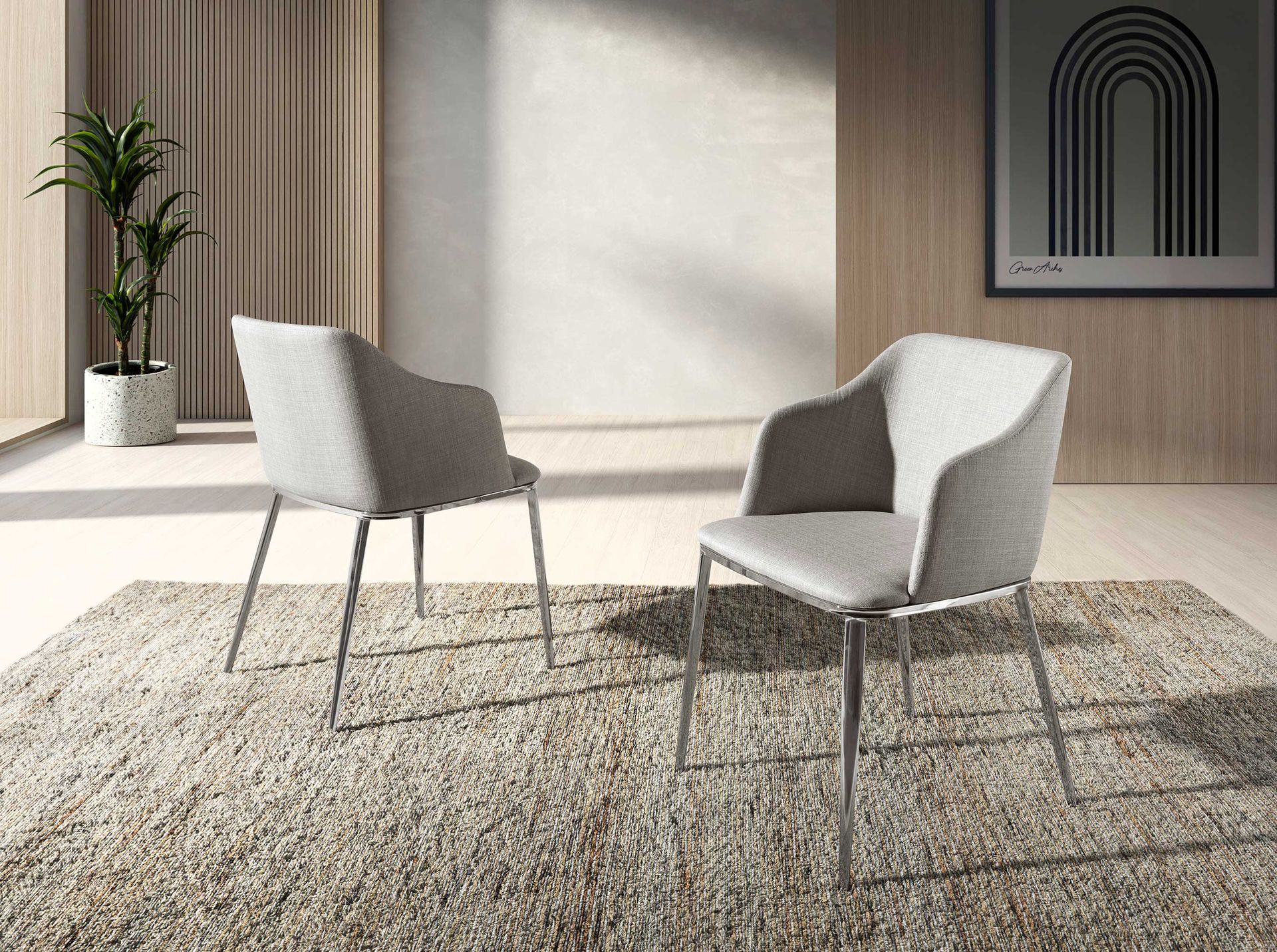 Silla tela gris - Imagen 3