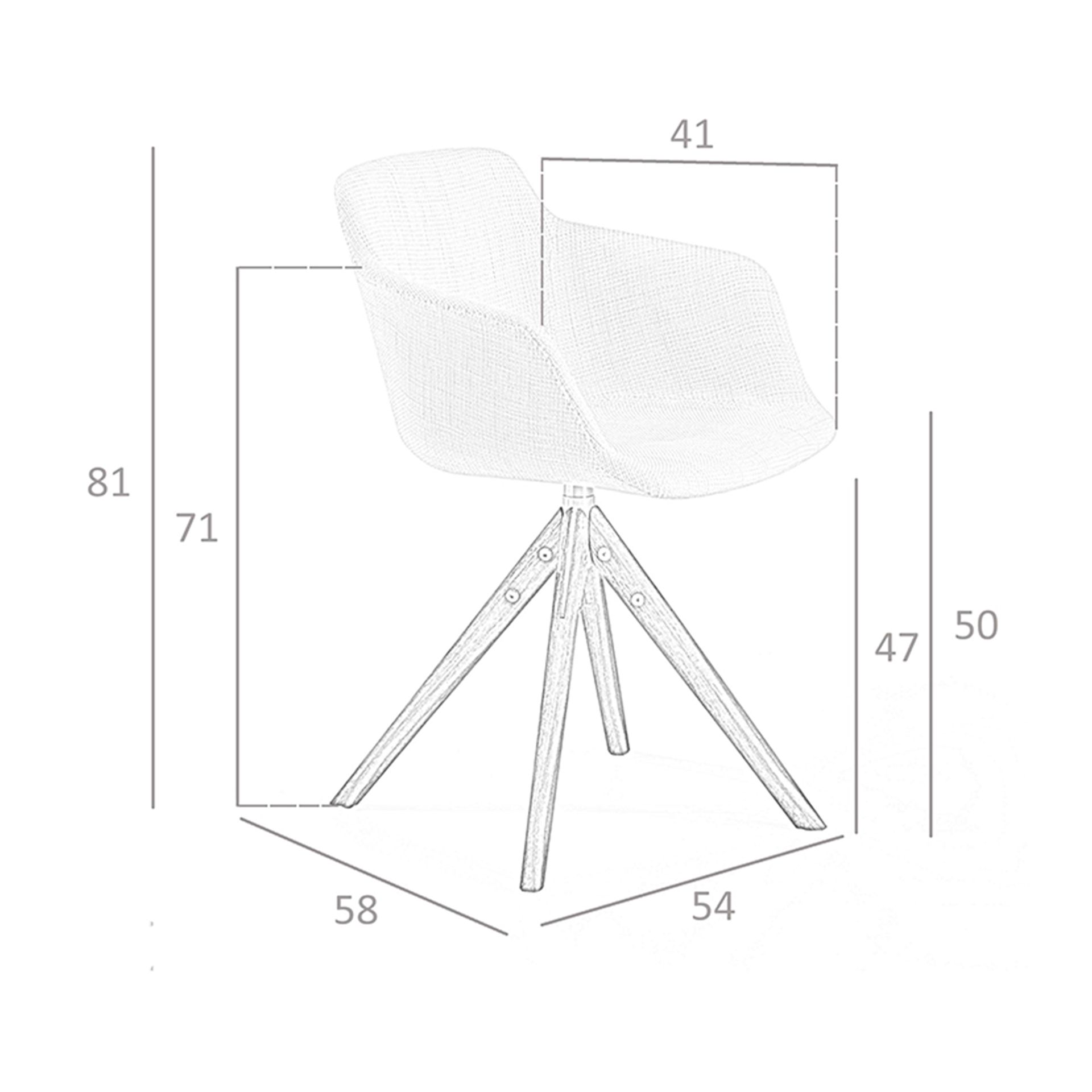 Silla giratoria tela beige - Imagen 9