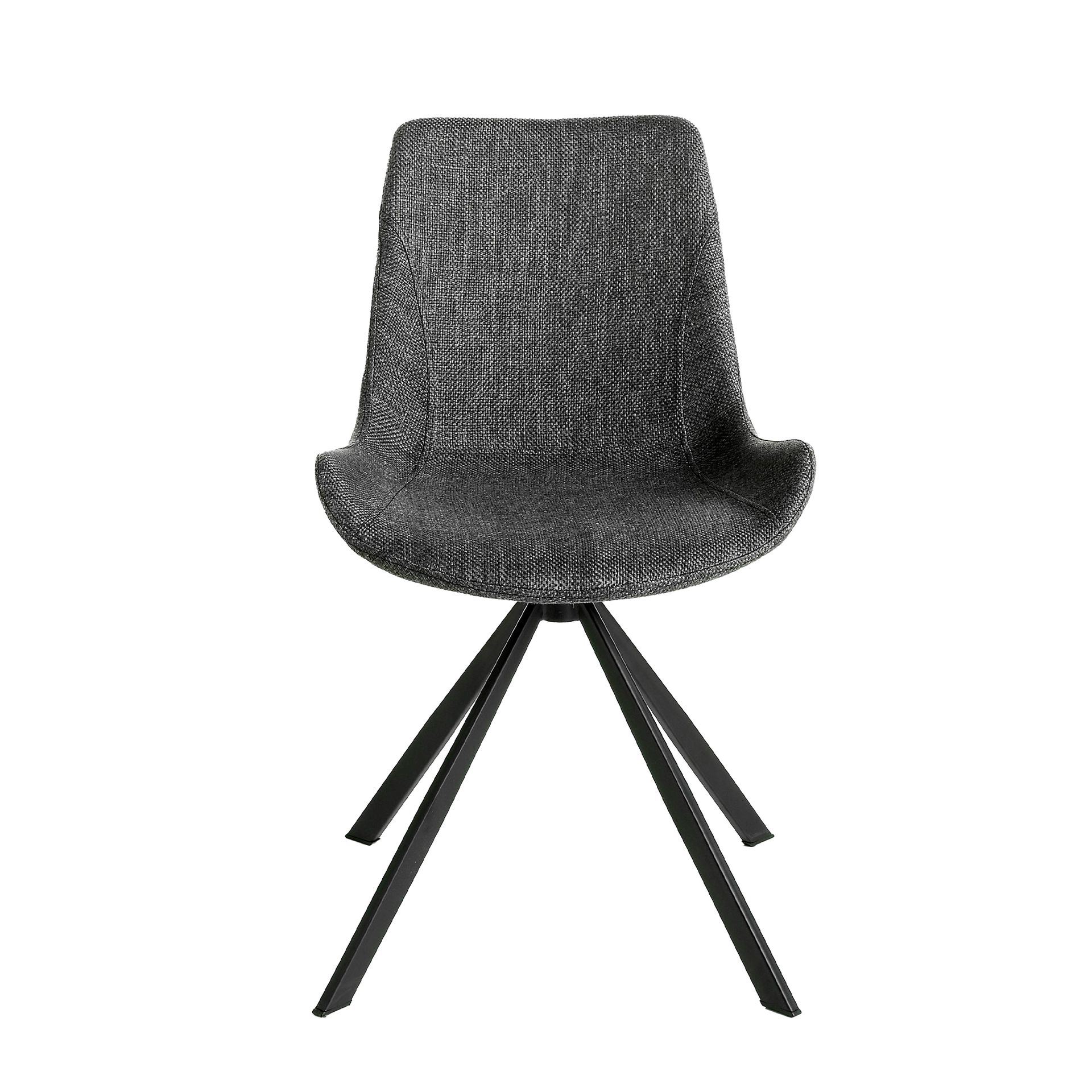 Silla giratoria tela gris oscuro - Imagen 2