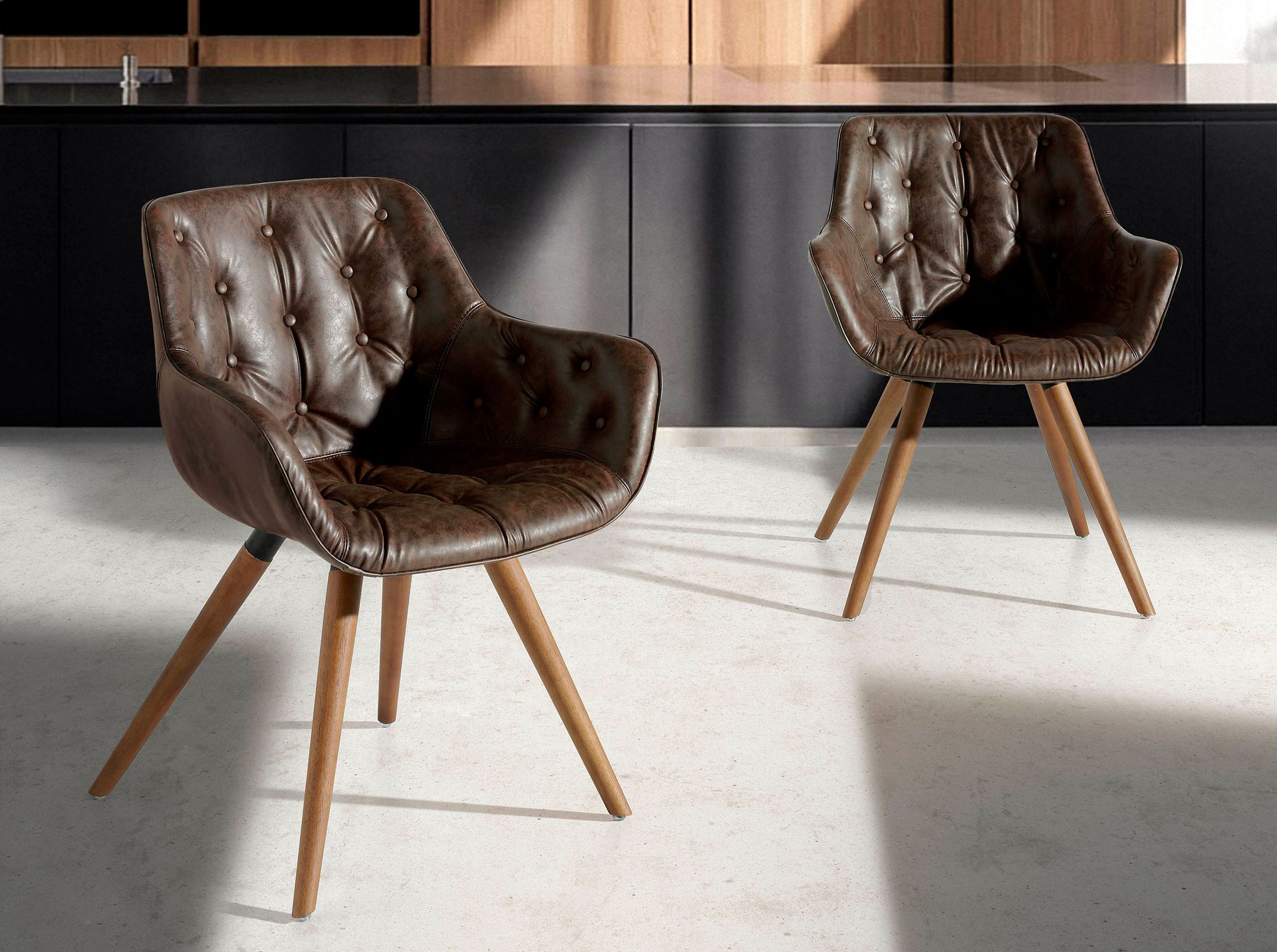 Silla polipiel marrón chocolate - Imagen 3