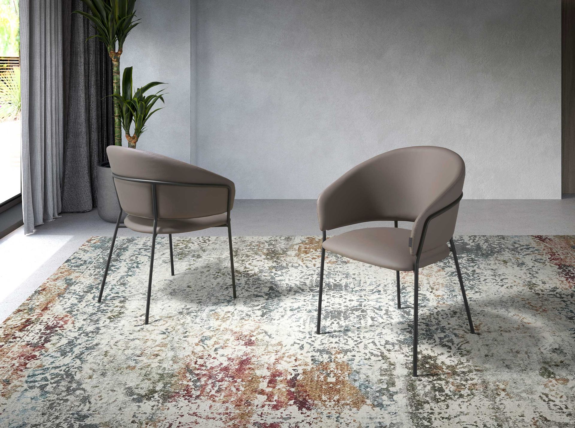 Silla polipiel visón oscuro - Imagen 3