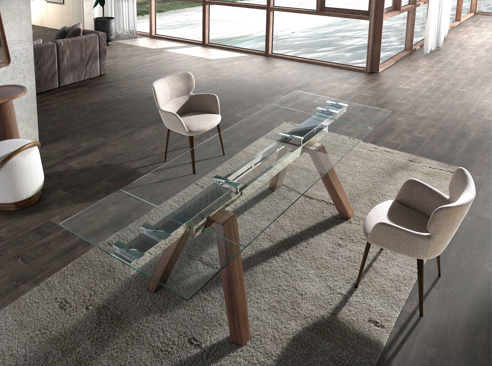 Silla tela marrón jaspeada - Imagen 6