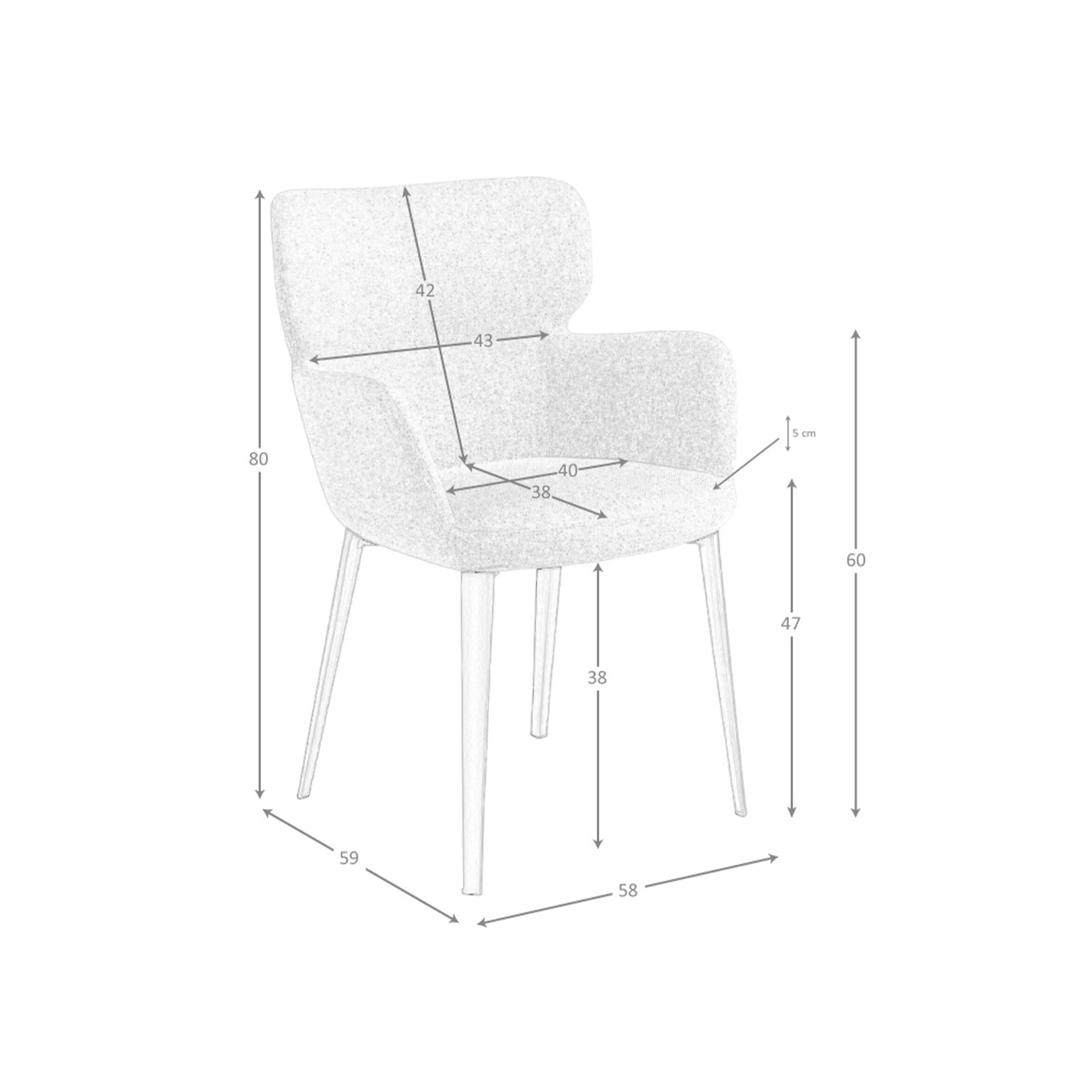 Silla tela marrón jaspeada - Imagen 9