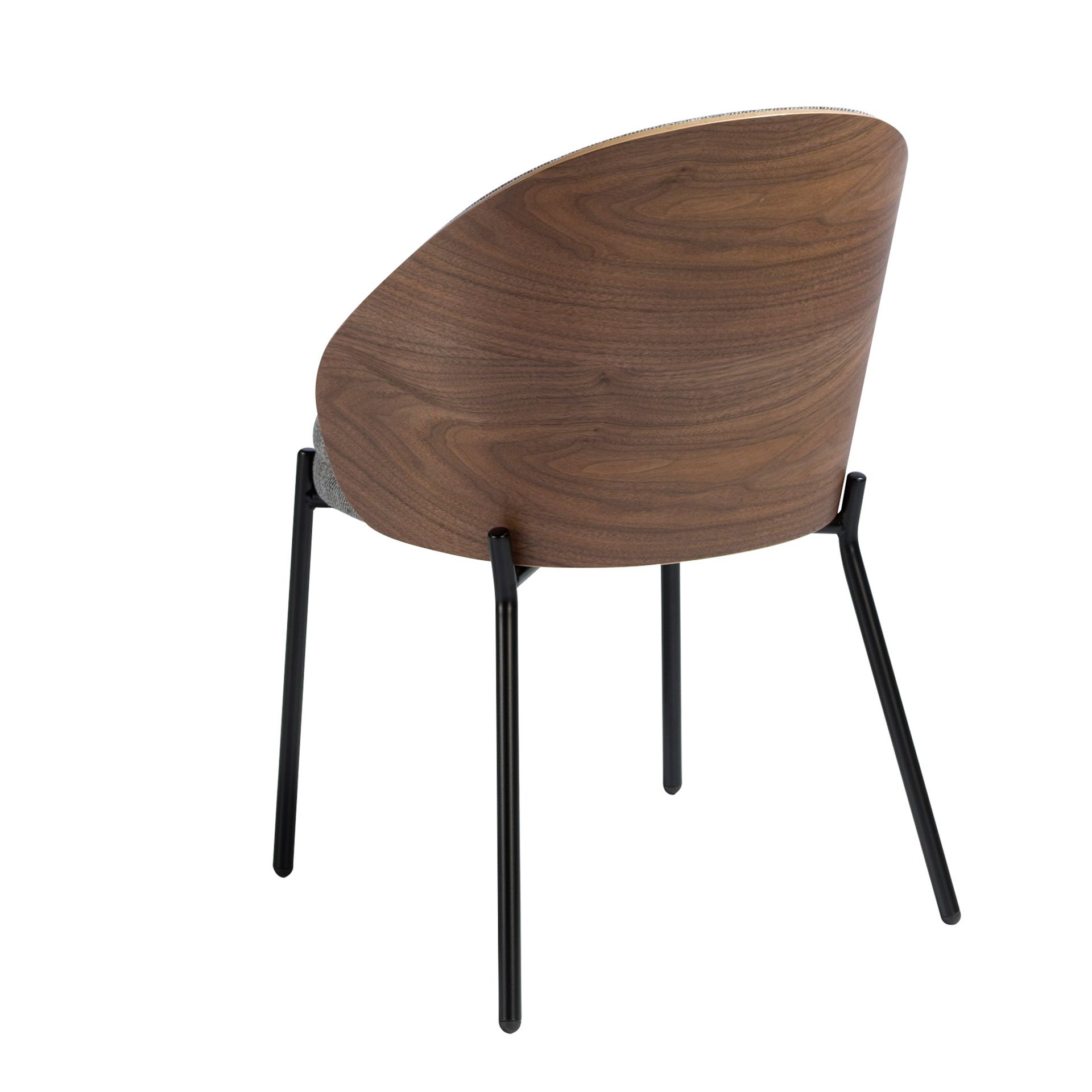 Silla tela gris y nogal - Imagen 8