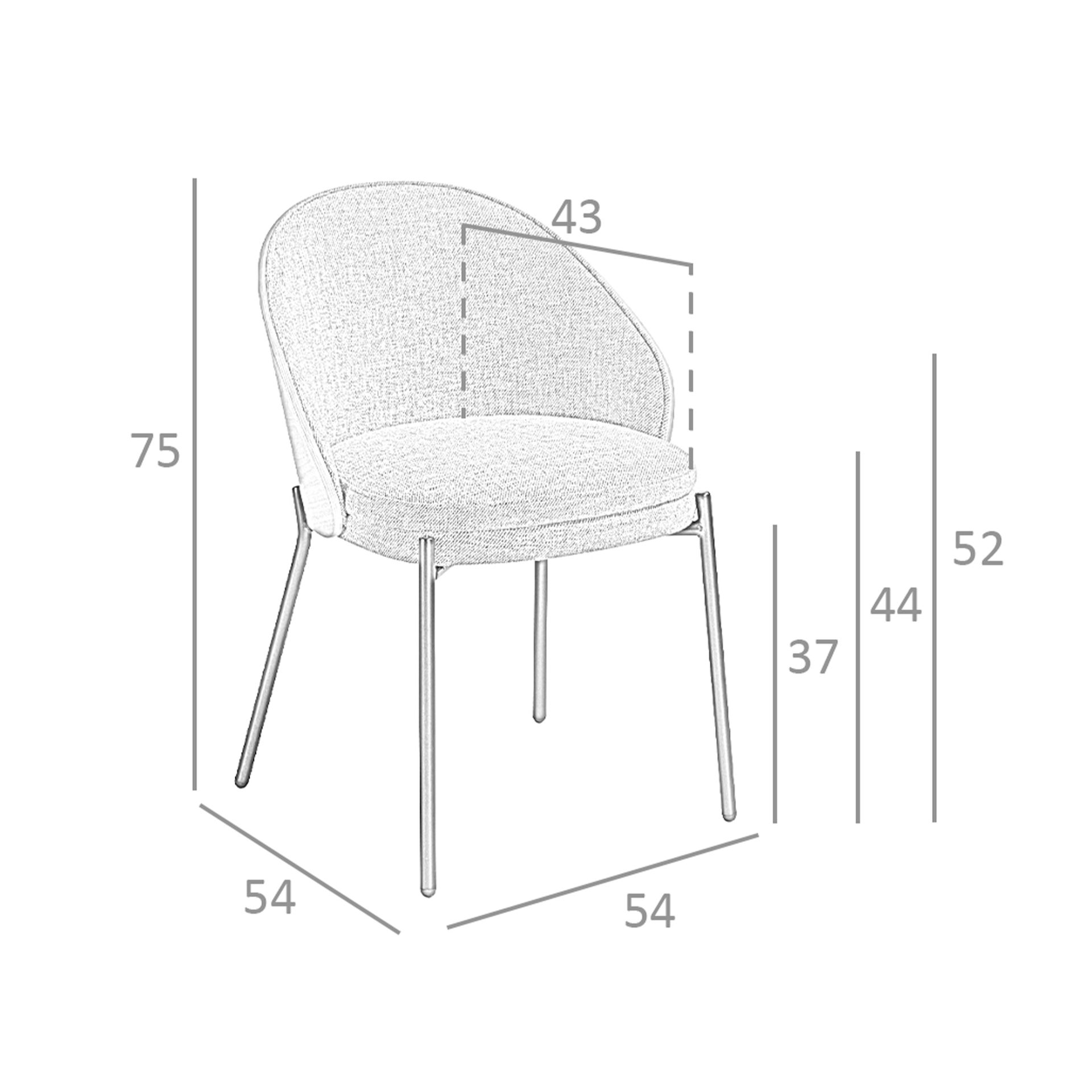 Silla tela gris y nogal - Imagen 9