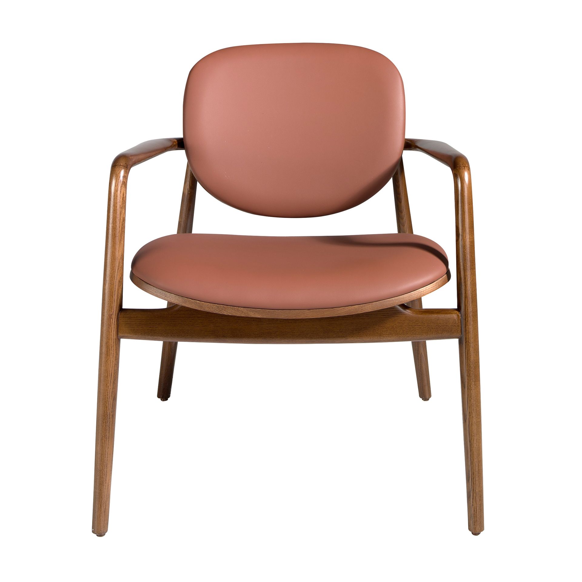 Sillón polipiel marrón y nogal - Imagen 2