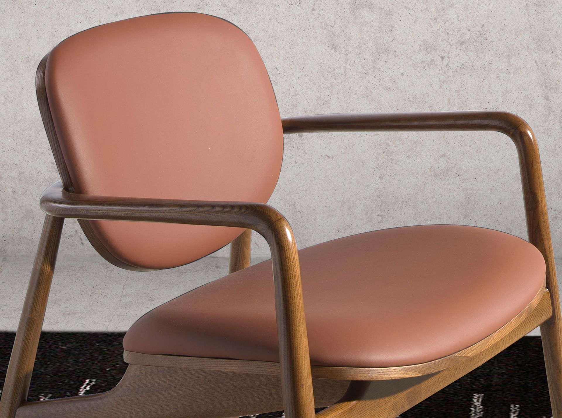 Sillón polipiel marrón y nogal - Imagen 7