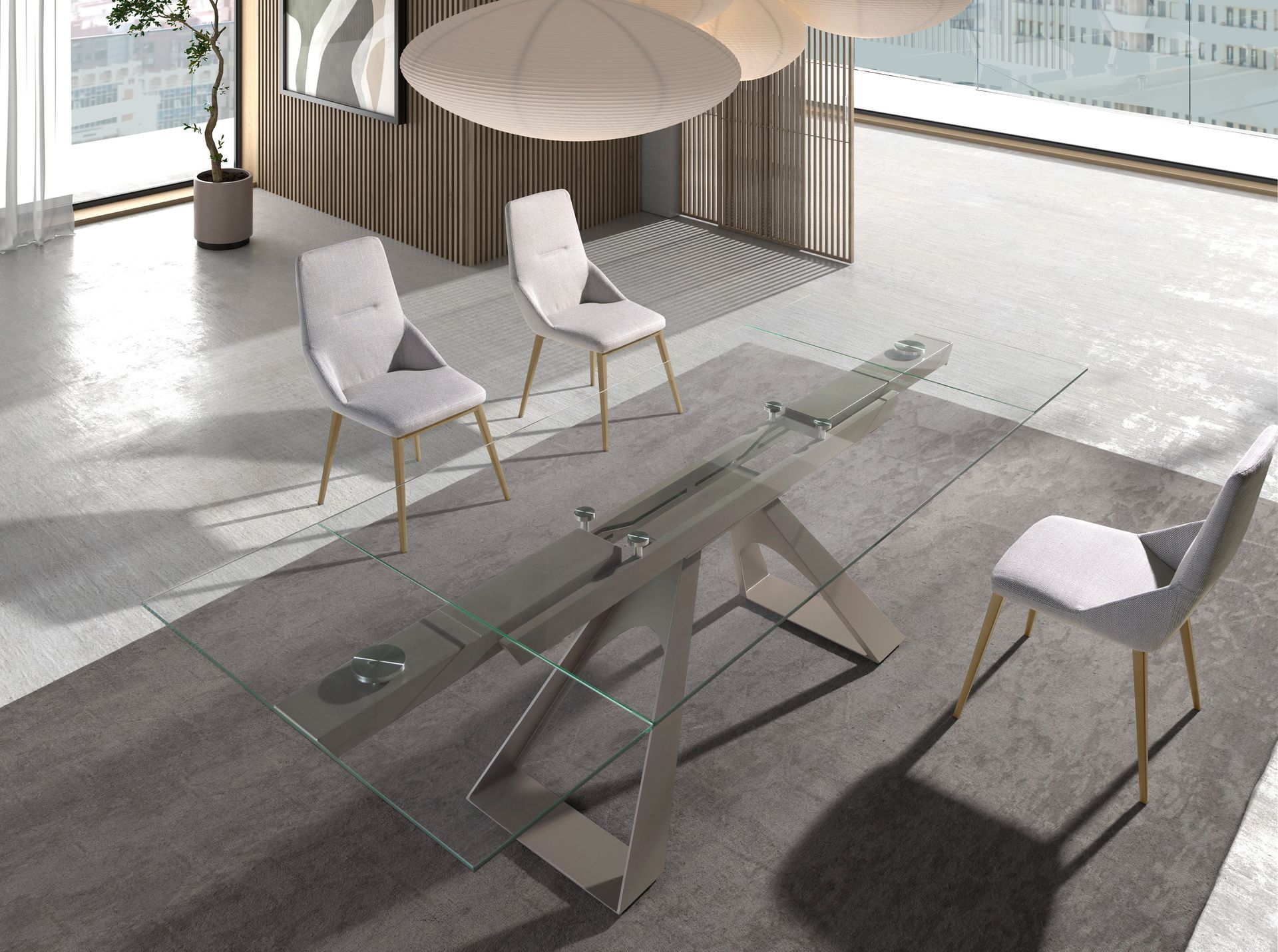 Silla tela gris claro - Imagen 5