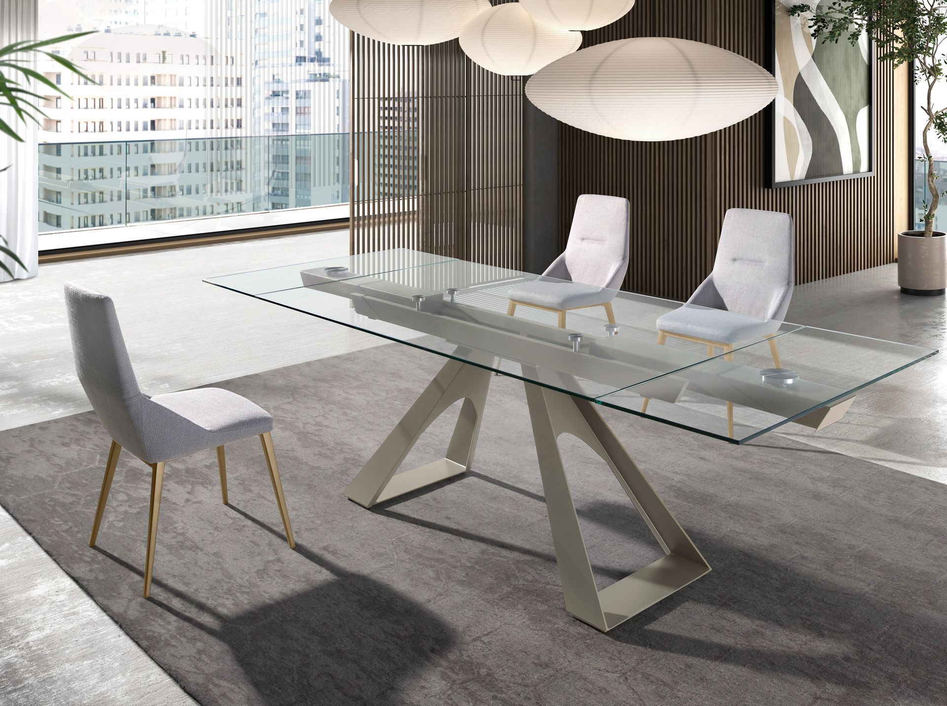 Silla tela gris claro - Imagen 6