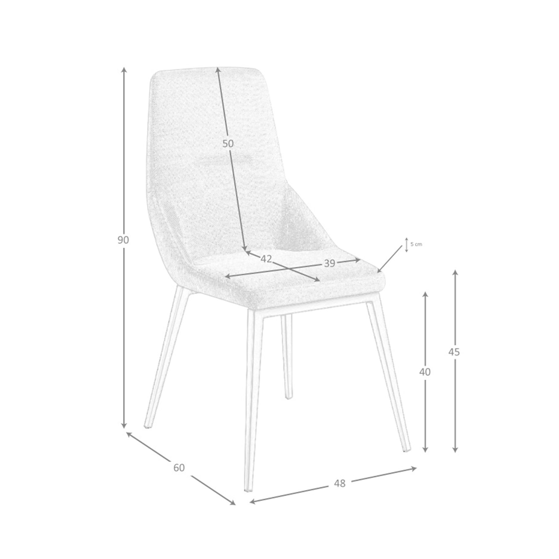 Silla tela gris claro - Imagen 9