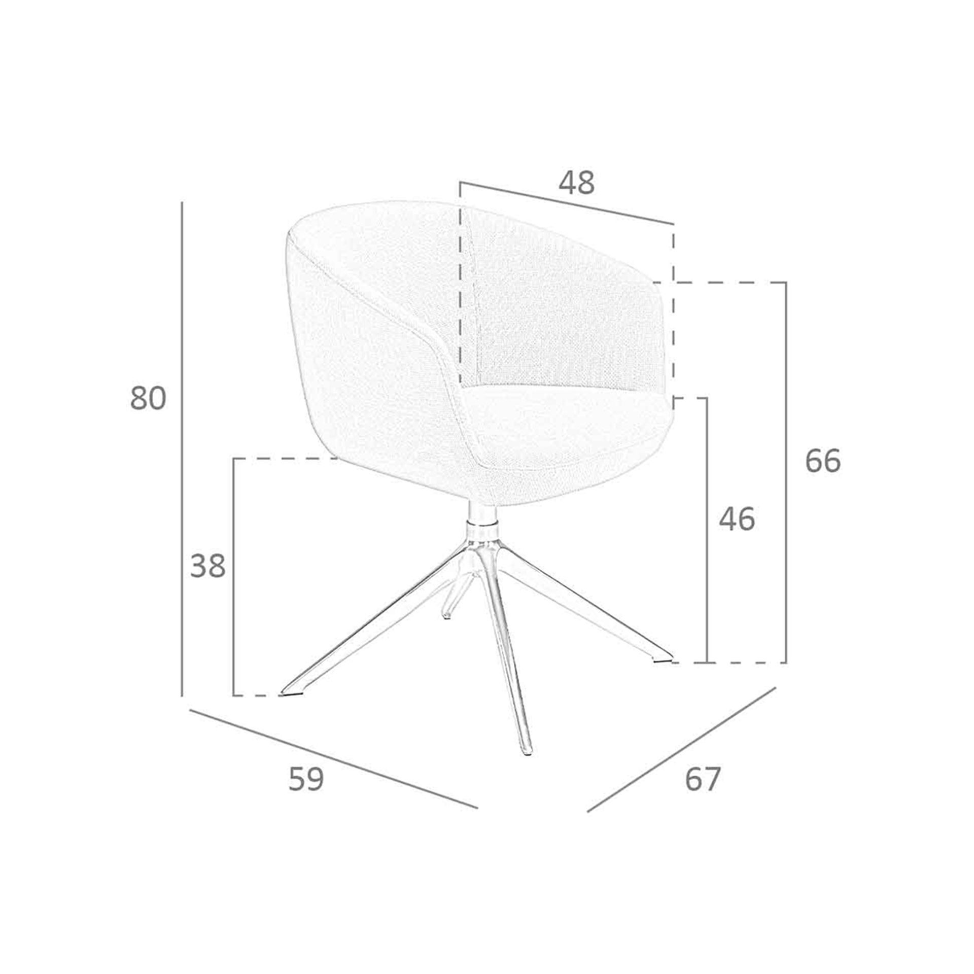 Silla giratoria tela gris claro - Imagen 9