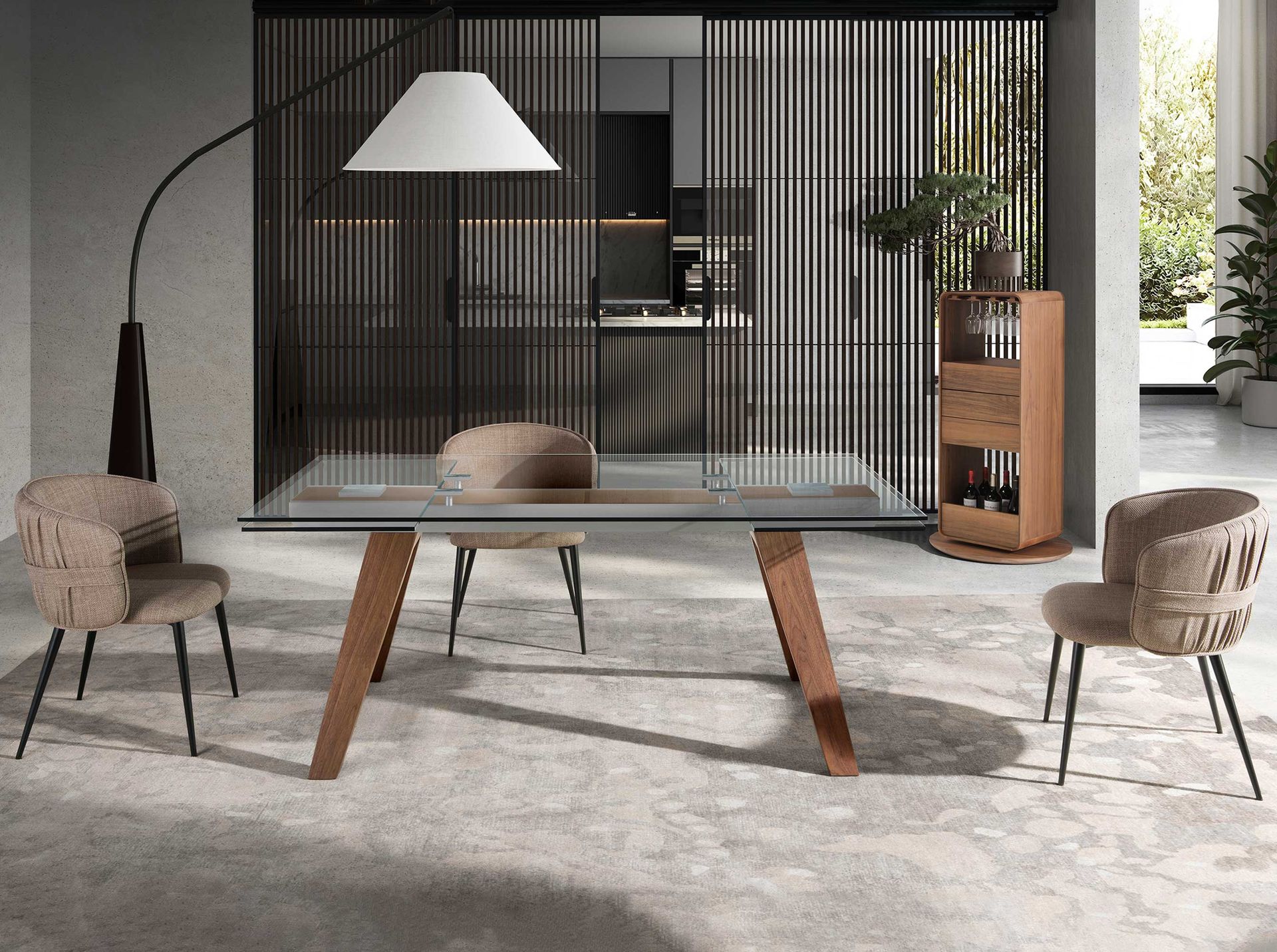 Silla tela marrón - Imagen 4