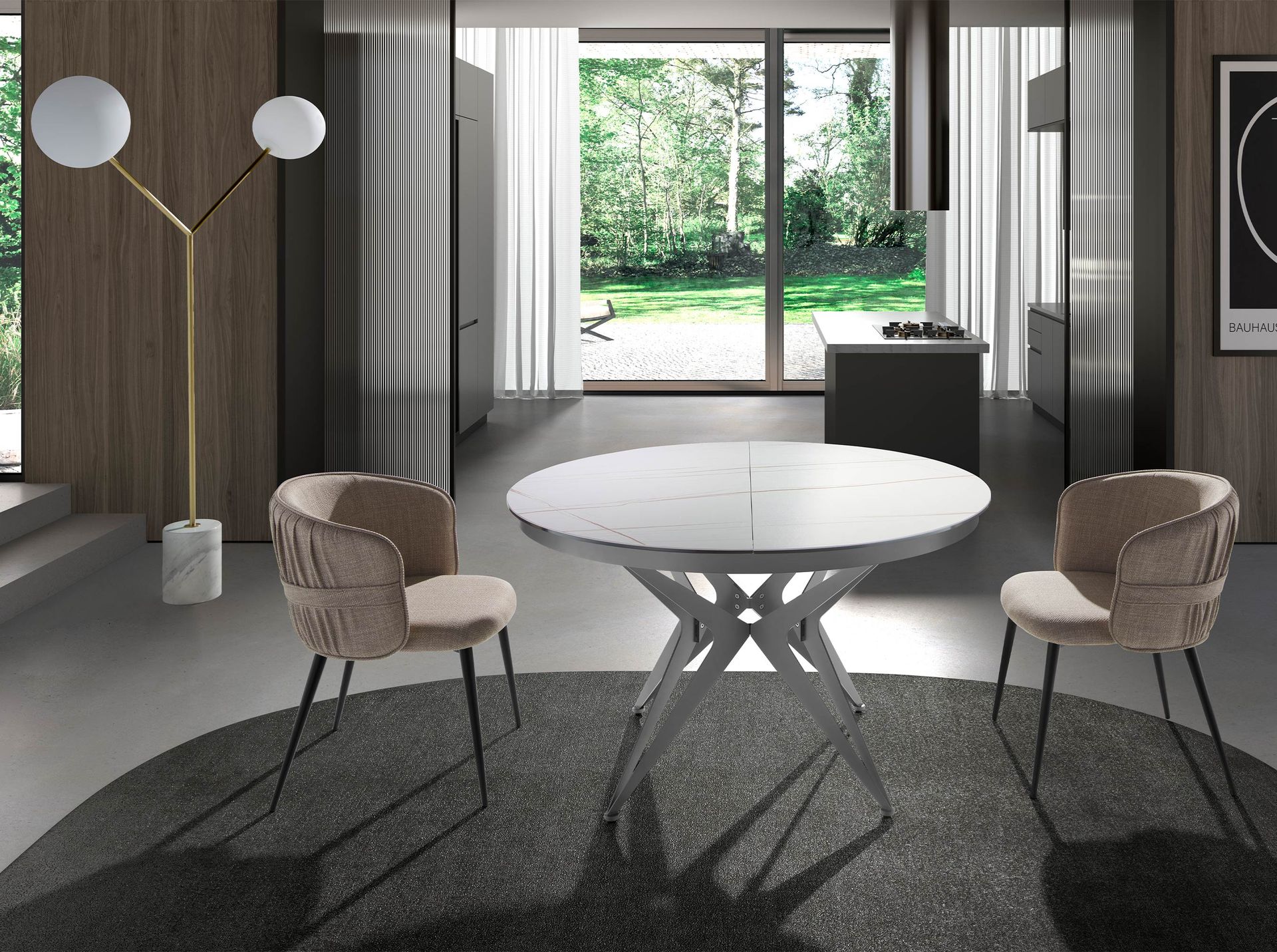 Silla tela marrón - Imagen 5