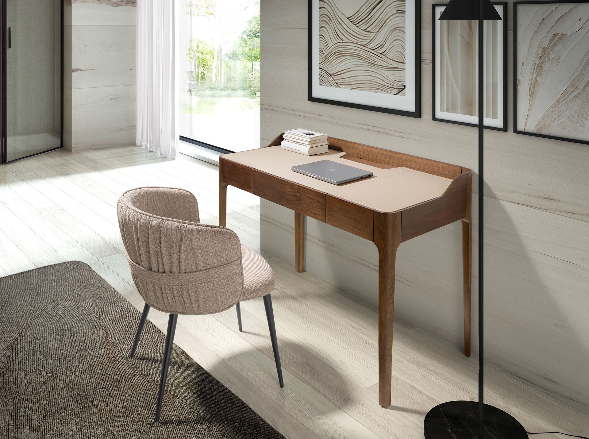 Silla tela marrón - Imagen 6