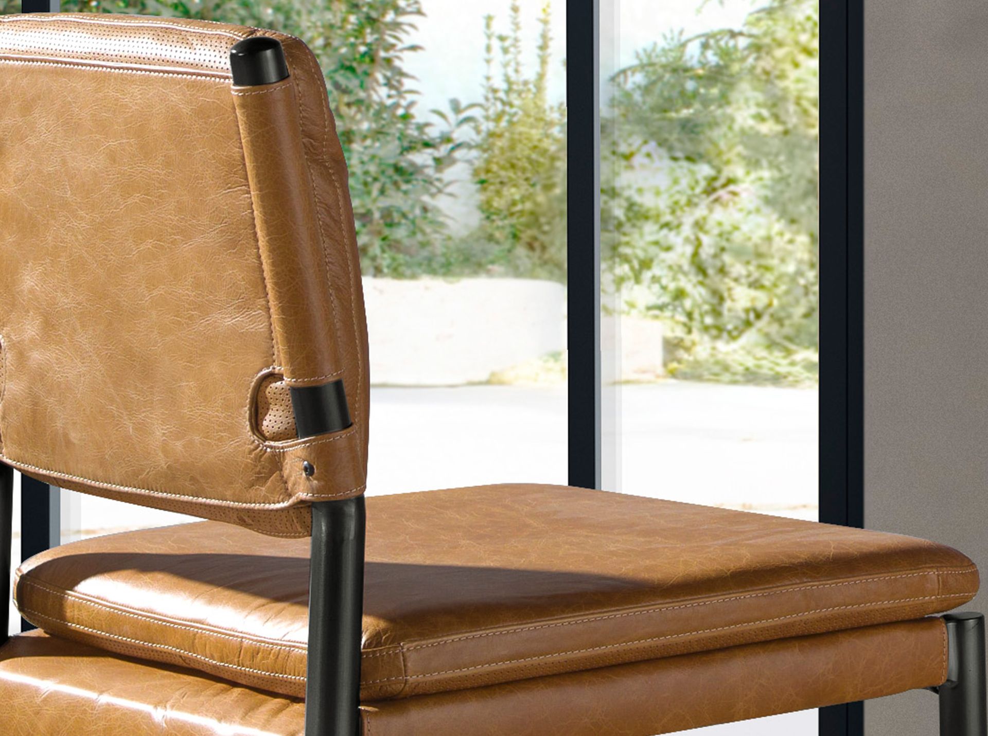 Taburete piel marrón - Imagen 7