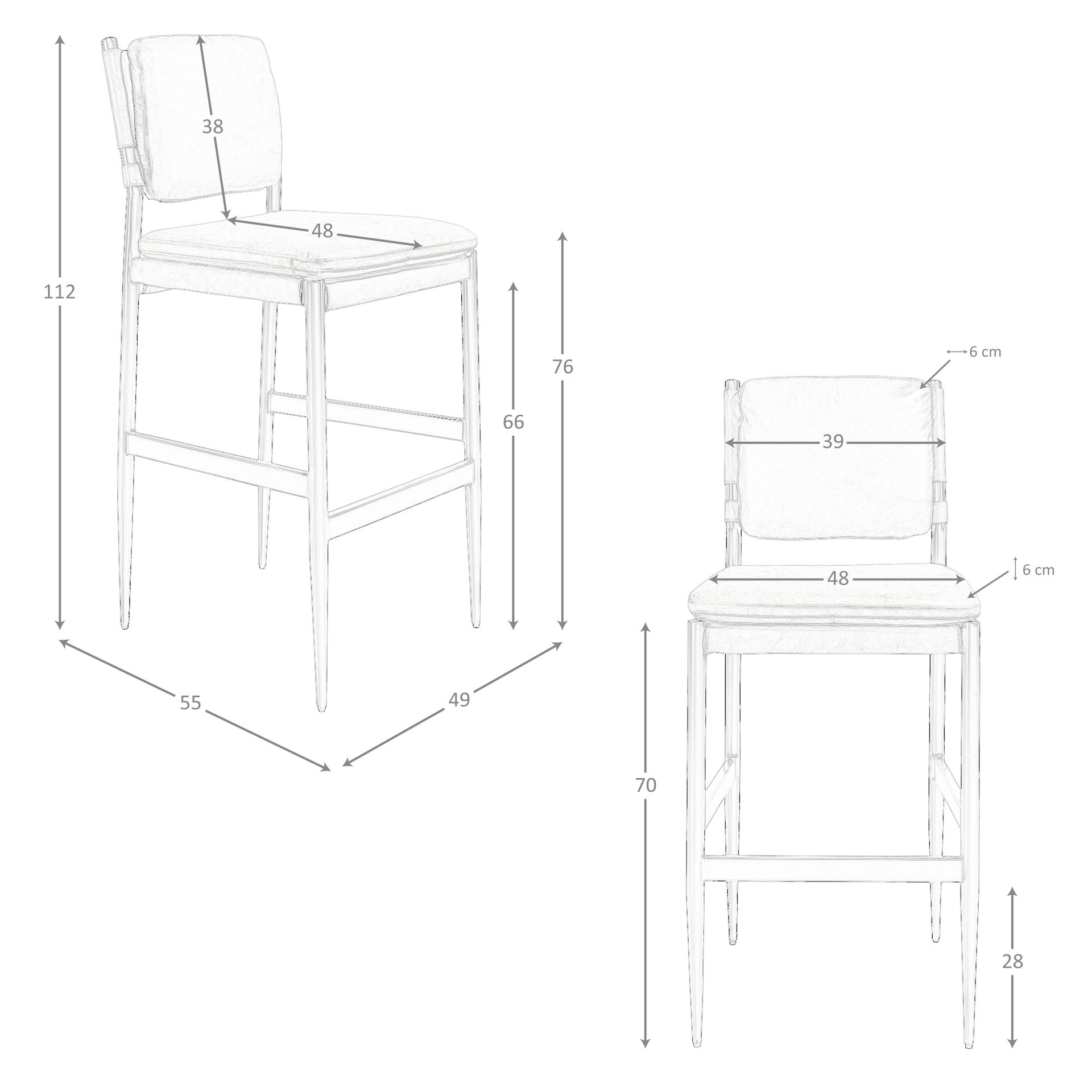 Taburete piel marrón - Imagen 8