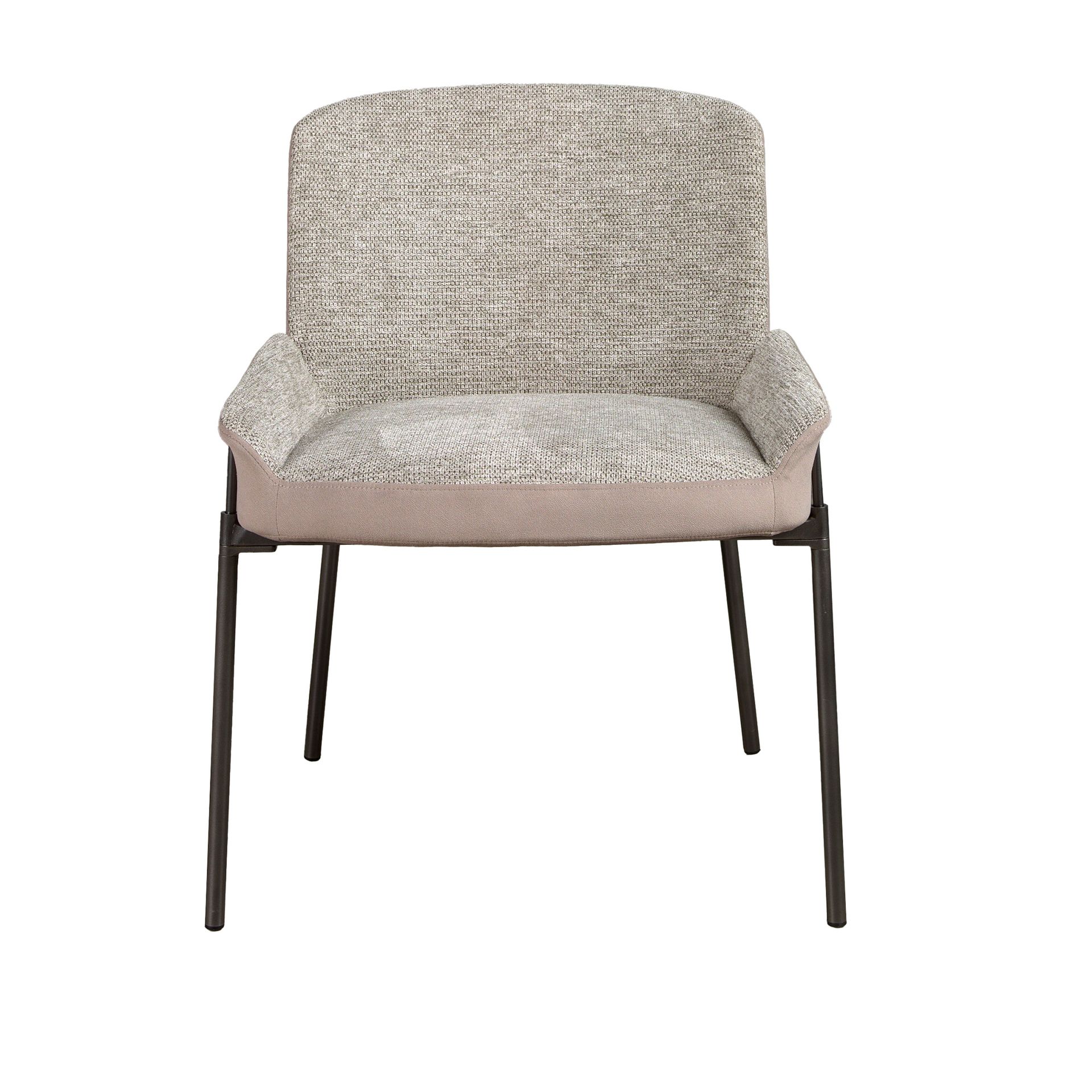 Silla tela gris y terciopelo marrón - Imagen 2