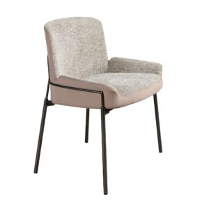 Silla tela gris y terciopelo marrón Angel Cerdá