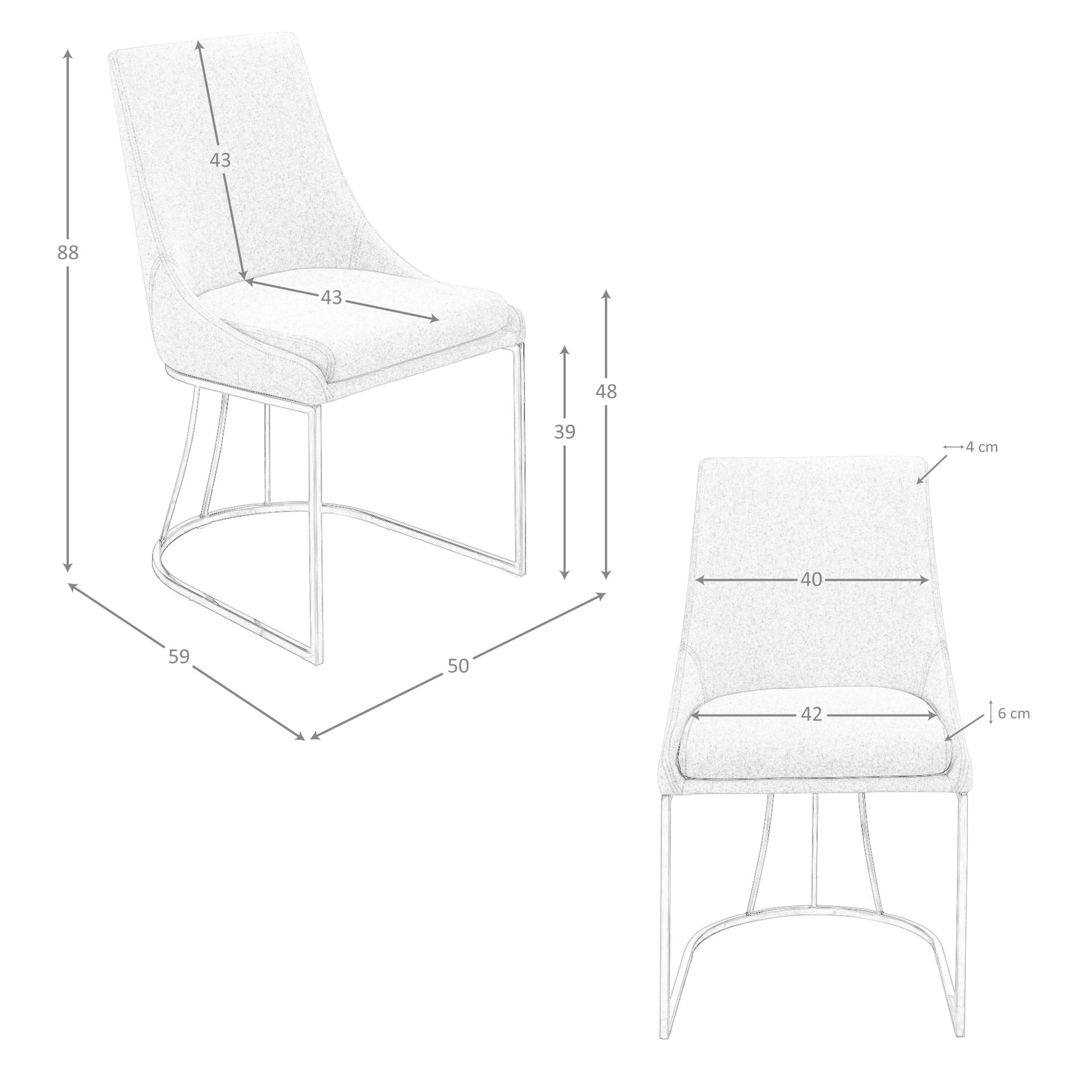 Silla tela gris - Imagen 9