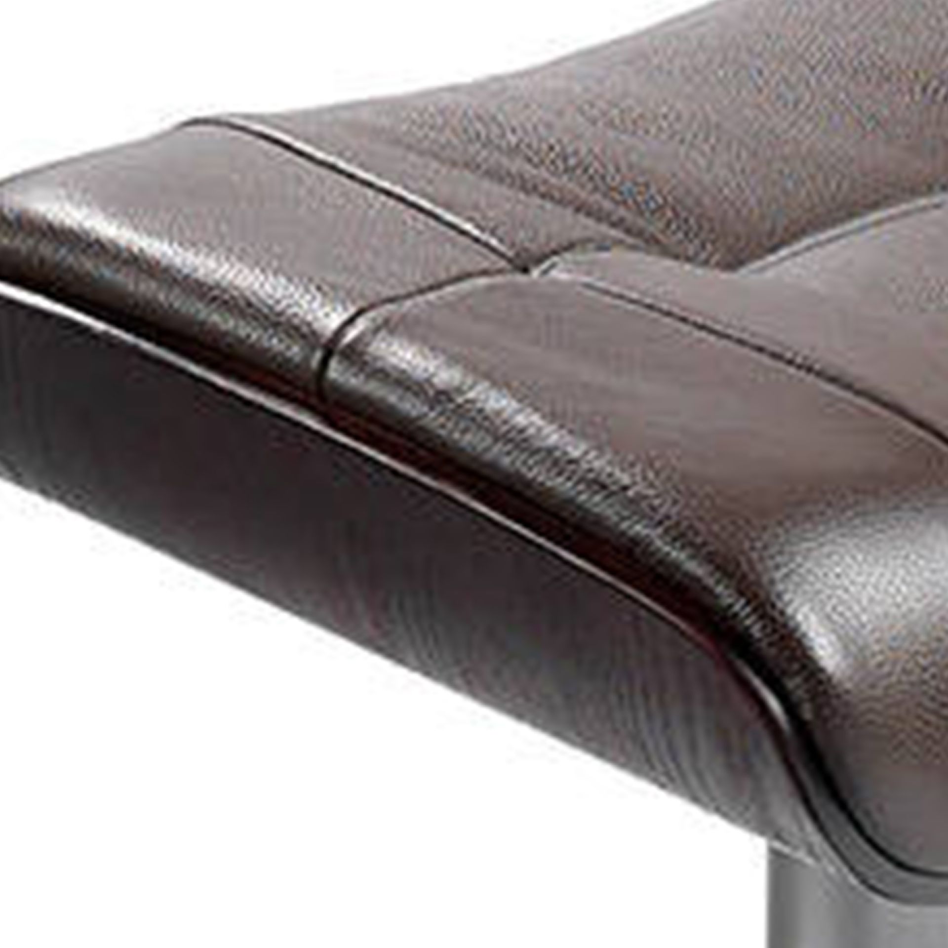 Ottoman piel marrón chocolate - Imagen 6