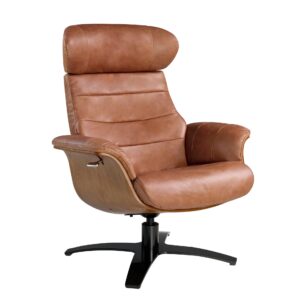 Sillón giratorio reclinable piel marrón Angel Cerdá