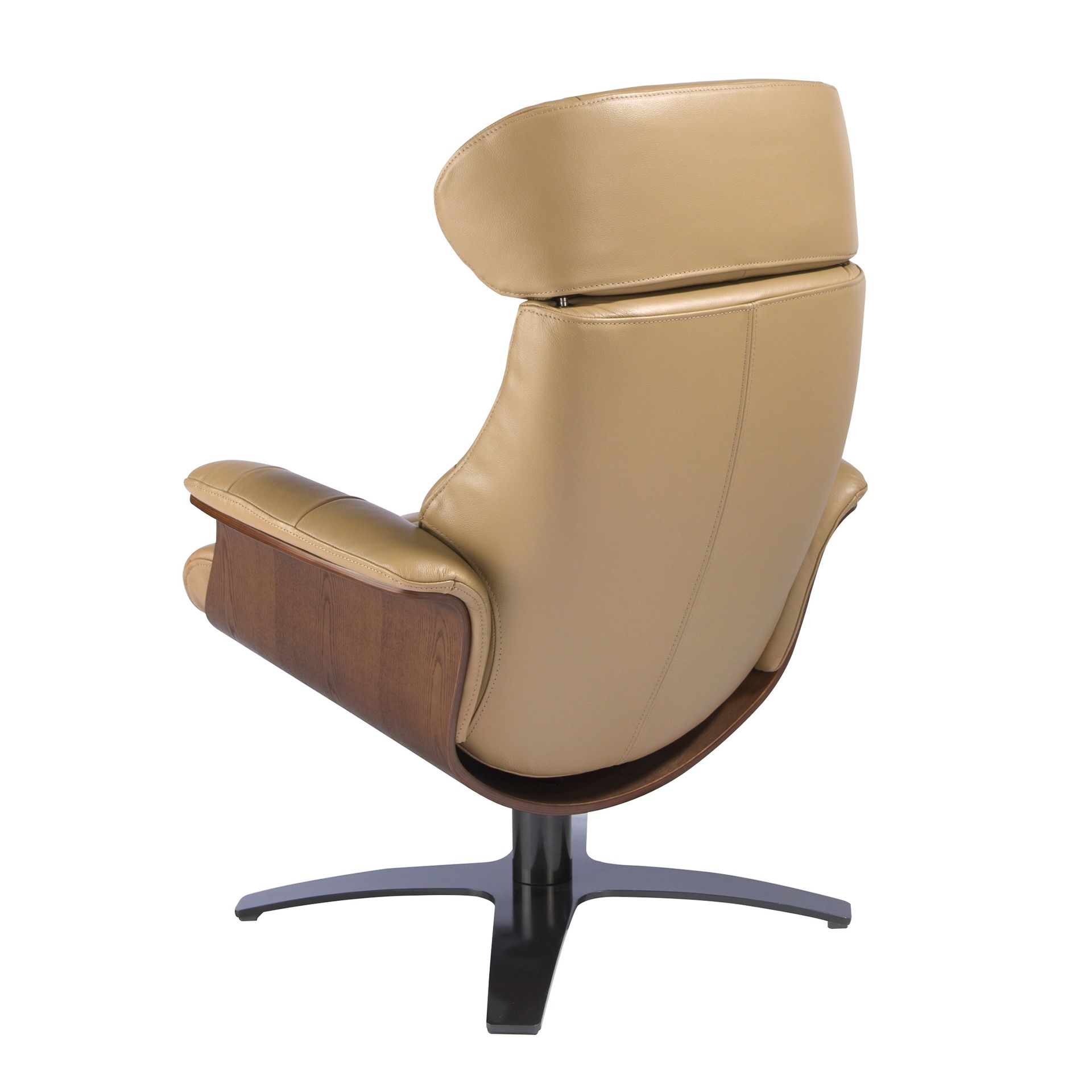 Sillón giratorio reclinable piel arena - Imagen 8