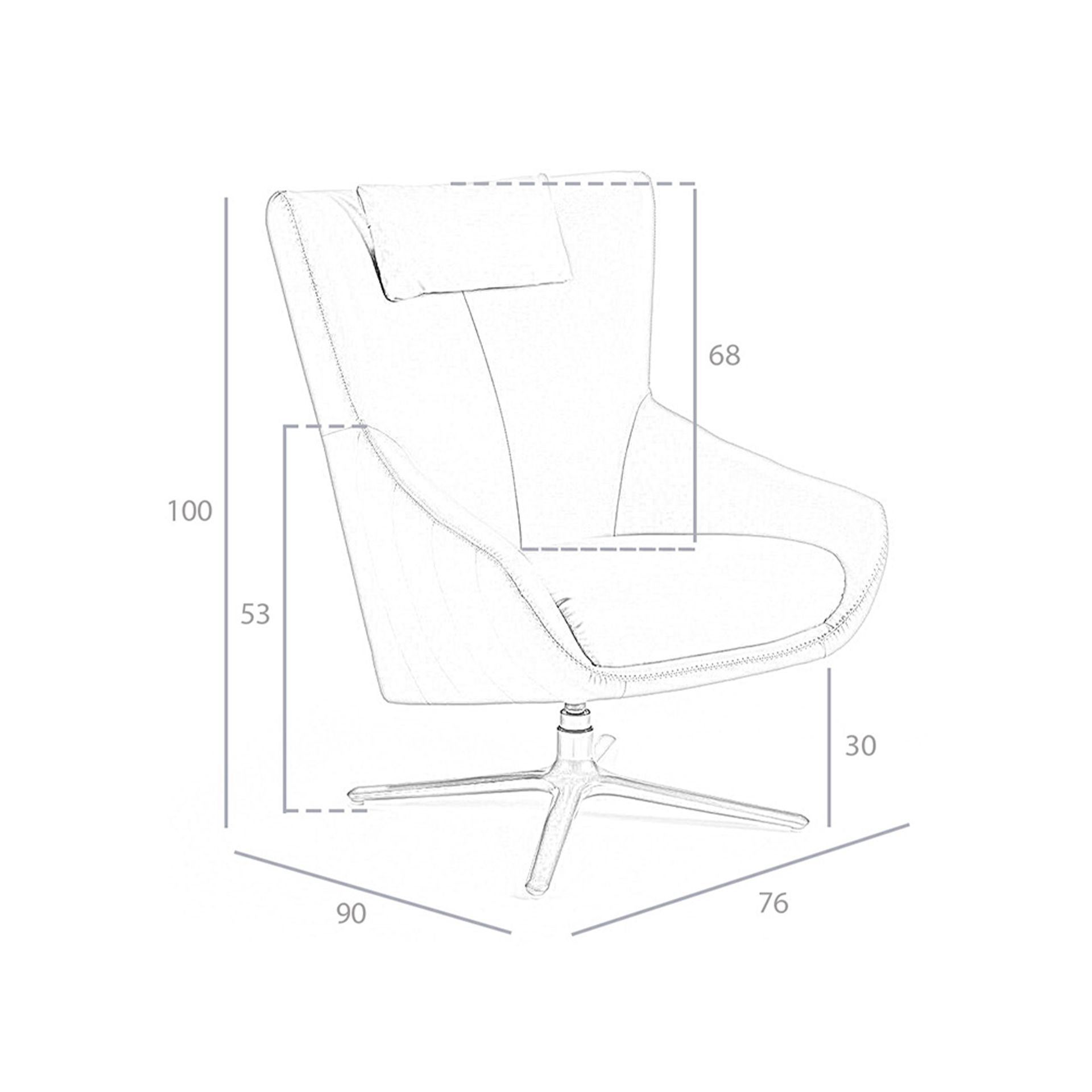 Sillón giratorio piel gris taupe - Imagen 9