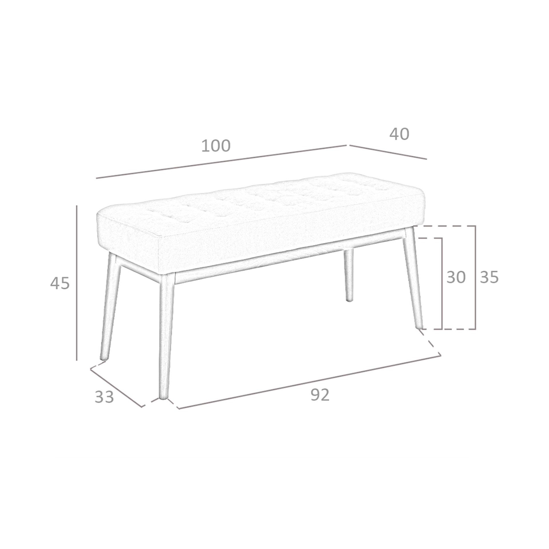 Banqueta tela gris oscuro - Imagen 8
