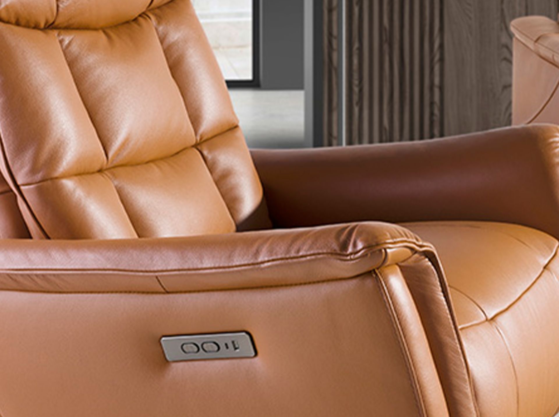 Sillón relax giratorio piel marrón - Imagen 7