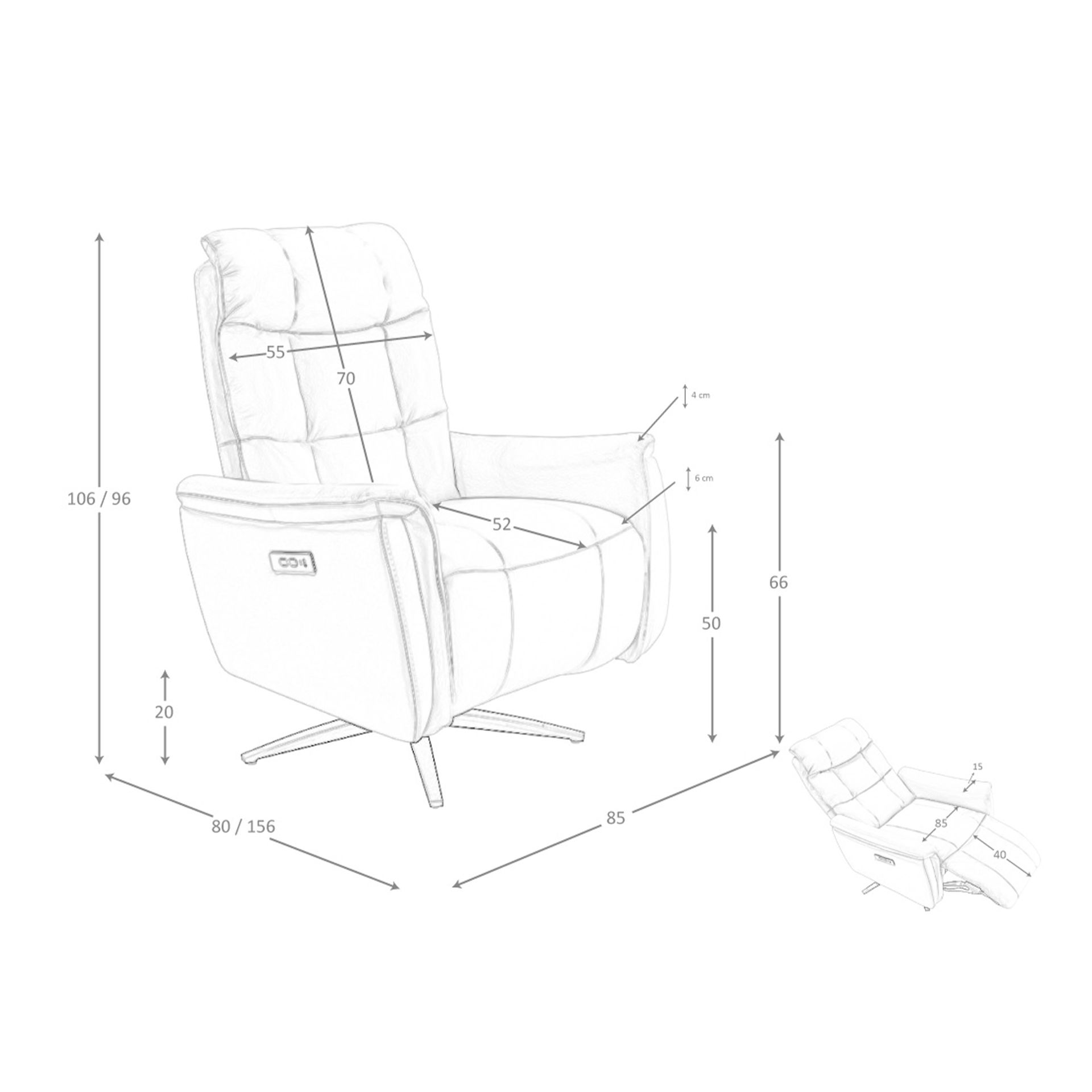 Sillón relax giratorio piel marrón - Imagen 9