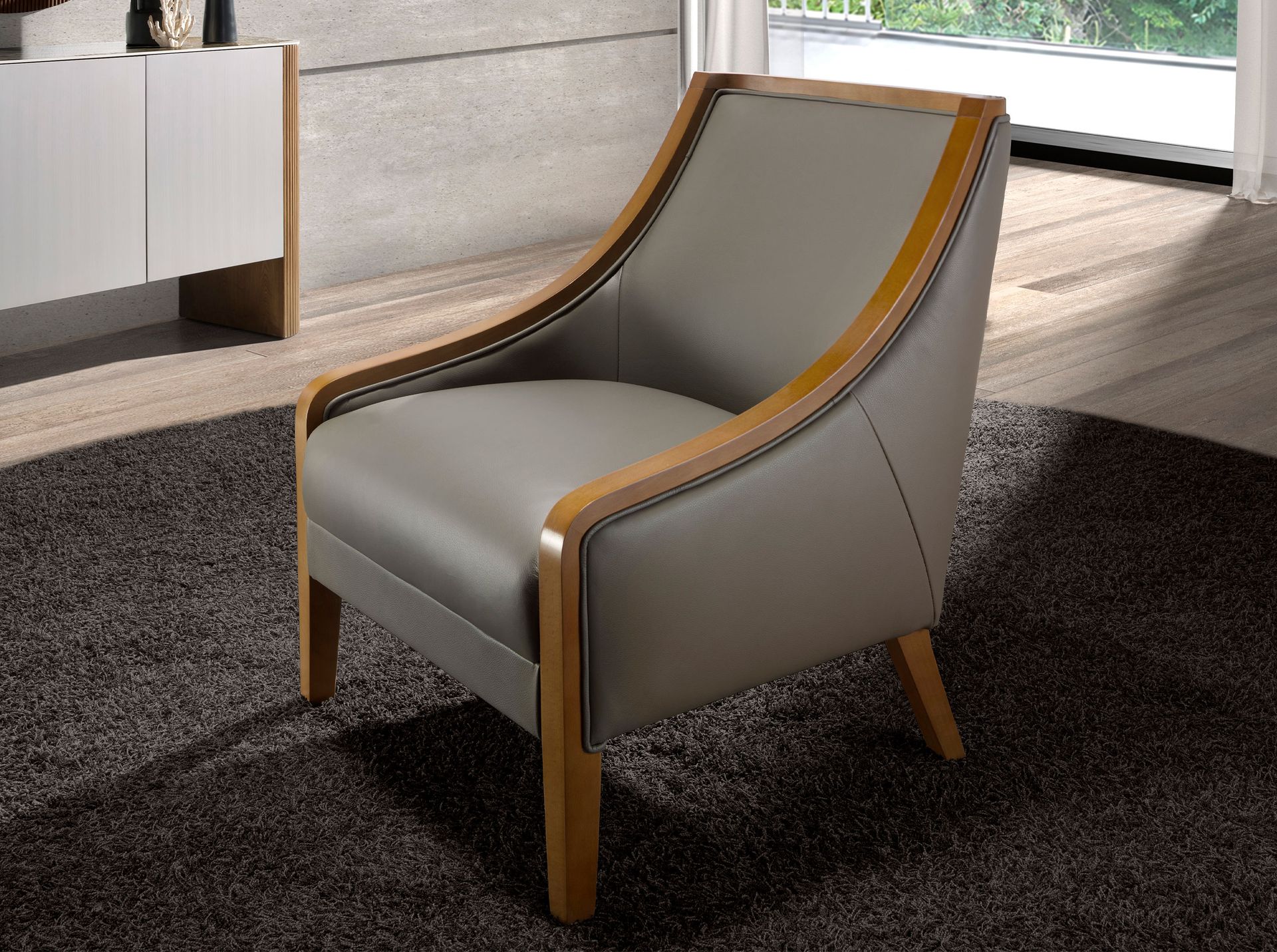 Sillón piel gris - Imagen 3