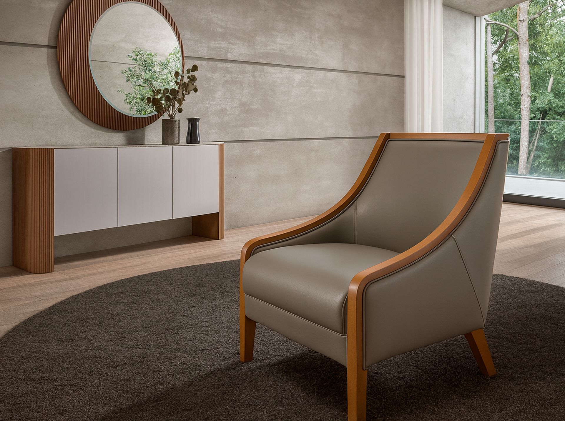 Sillón piel gris - Imagen 5