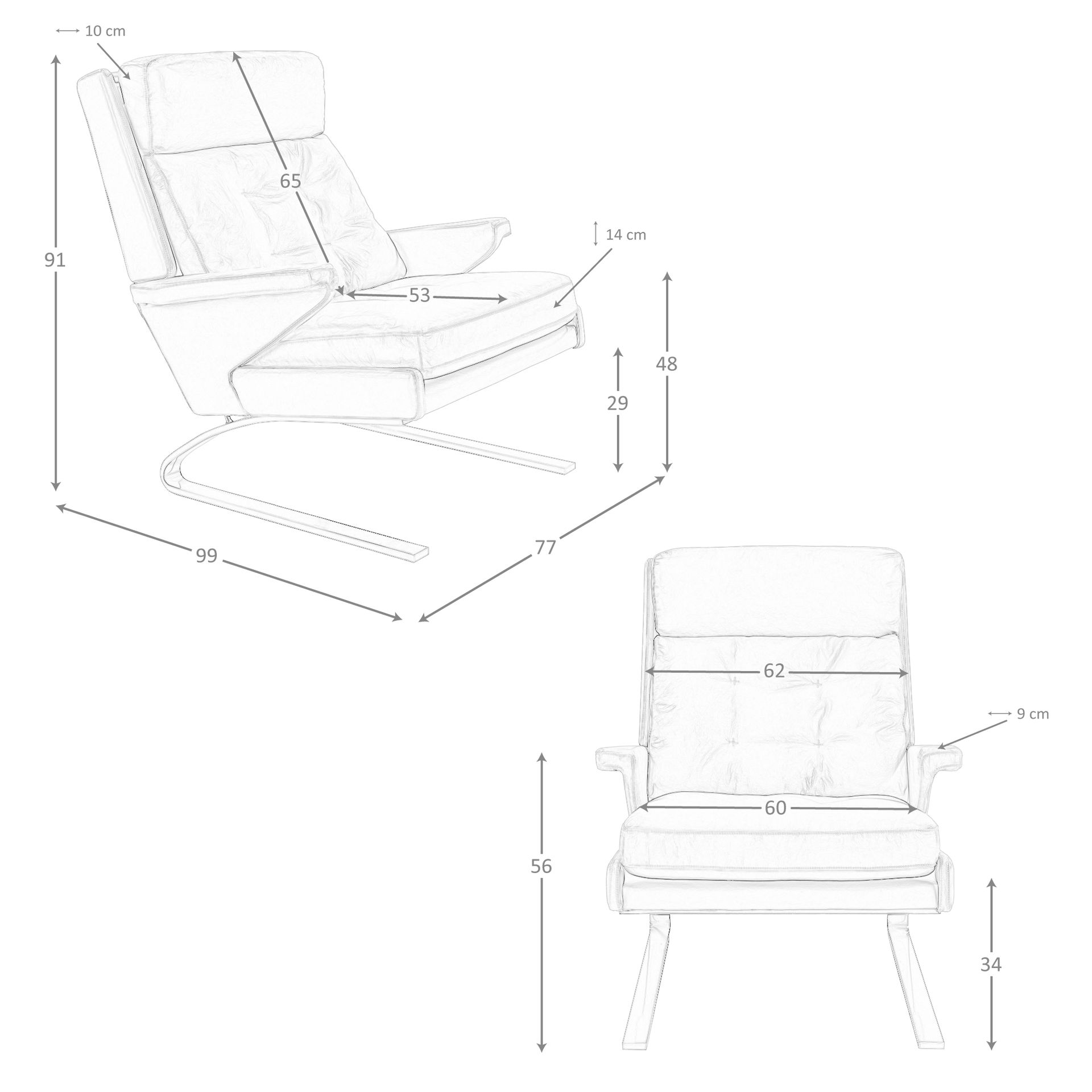 Sillón piel camel - Imagen 8