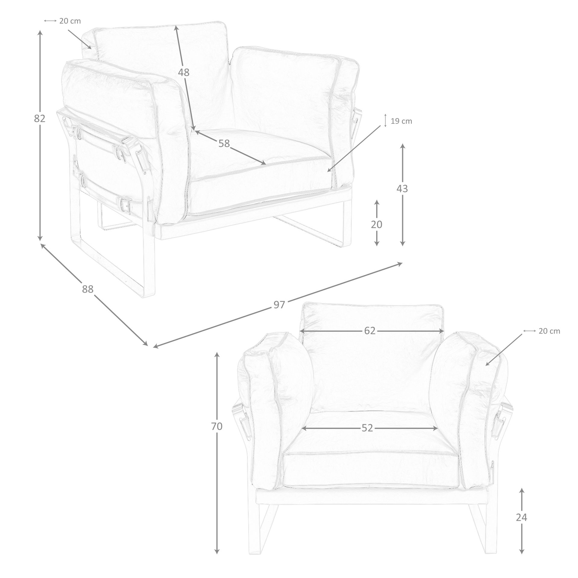 Sillón piel camel - Imagen 7