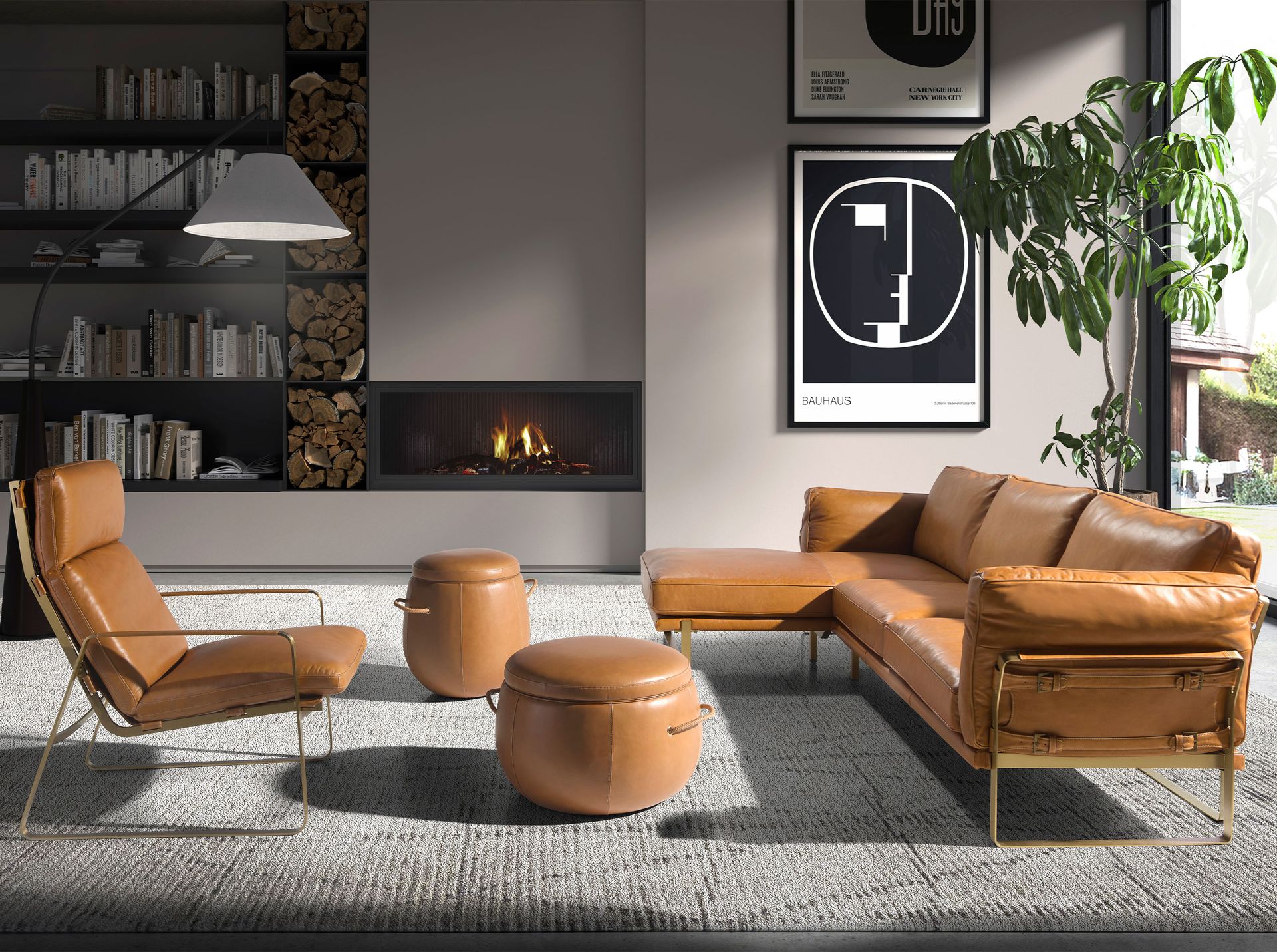 Sillón piel camel - Imagen 4