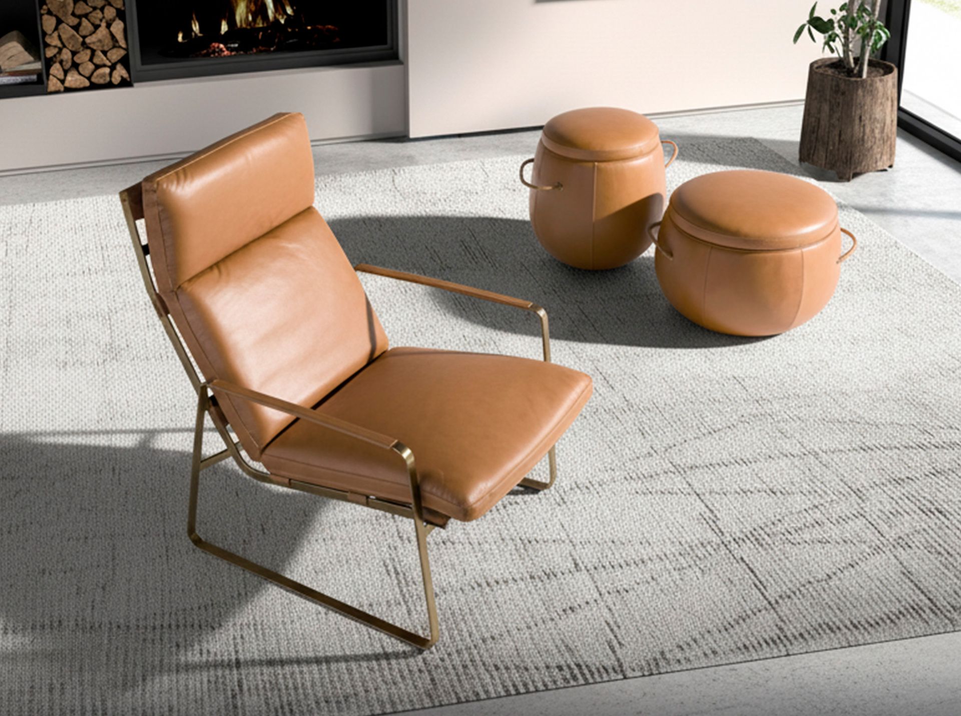 Sillón piel camel - Imagen 5