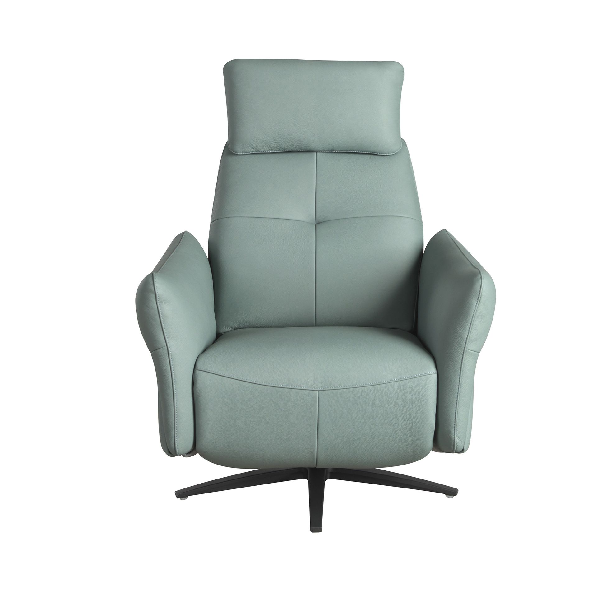 Sillón relax giratorio piel verde turquesa - Imagen 2