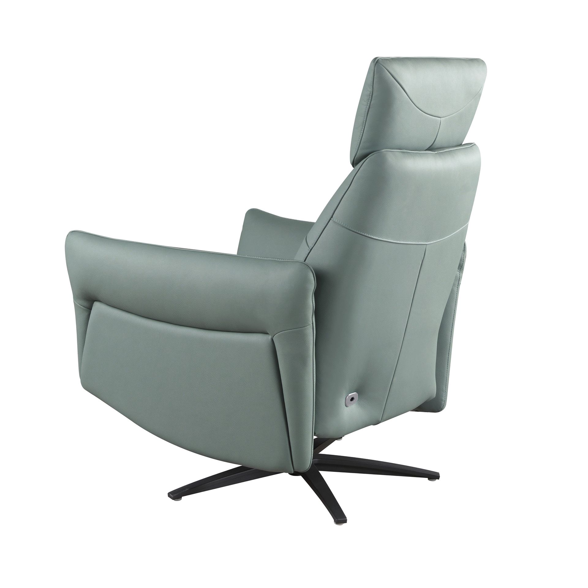 Sillón relax giratorio piel verde turquesa - Imagen 6